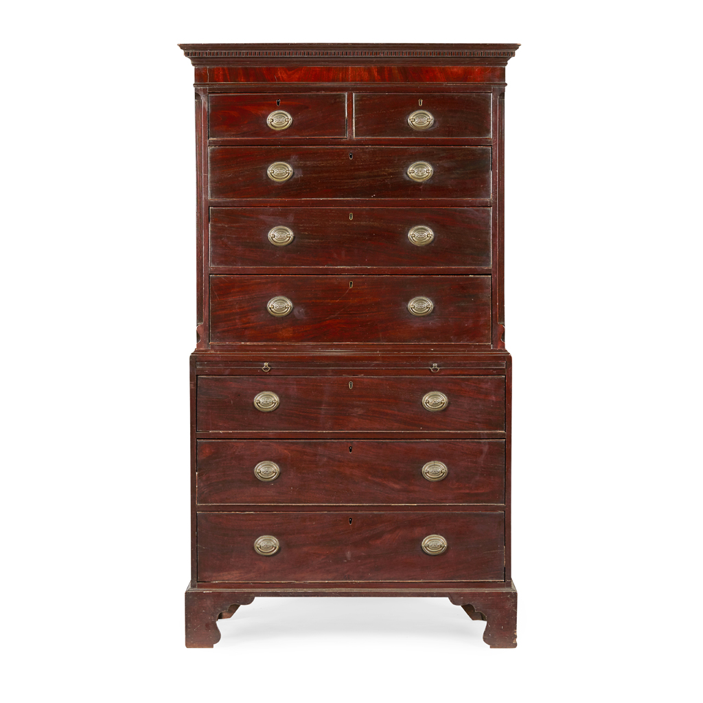 GEORGE III MAHOGANY CHEST-ON-CHEST