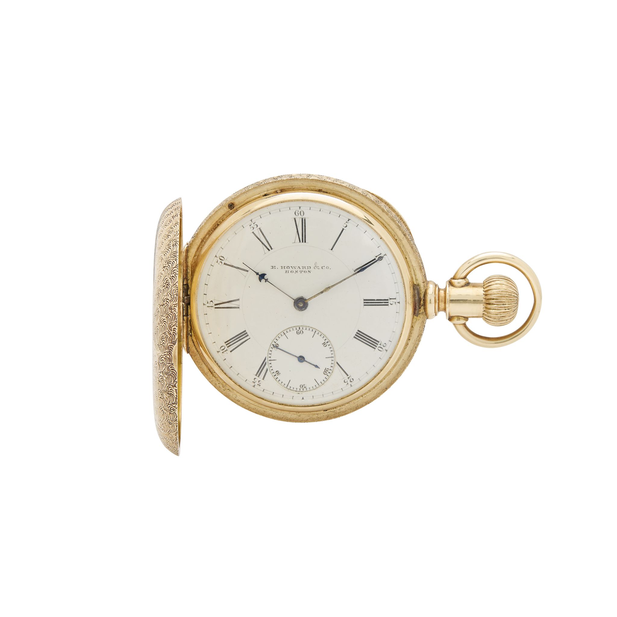 E. Howard & Co, Boston. A fine and unusual 14k gold decorative hunting cased pocket watch