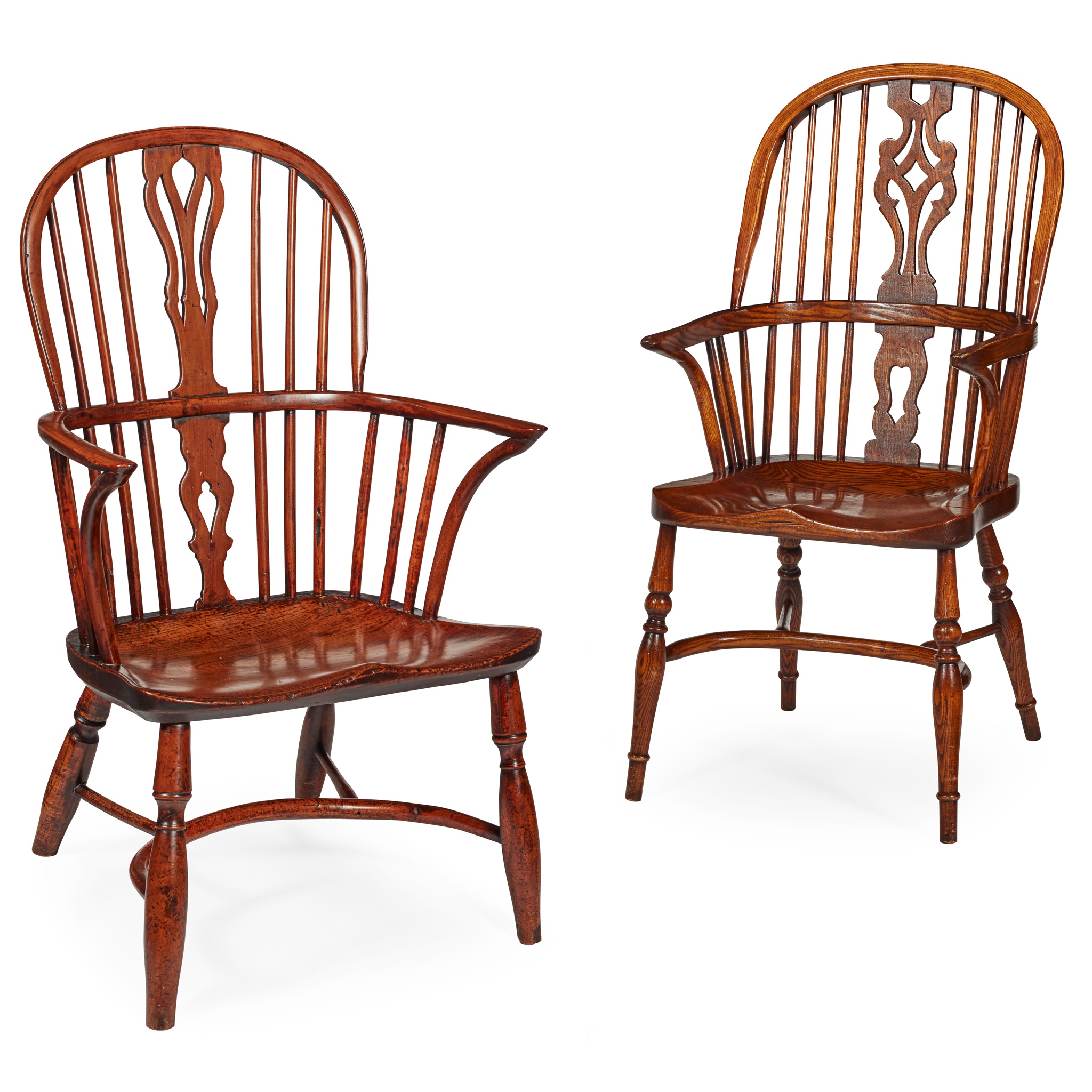 TWO WINDSOR ARMCHAIRS