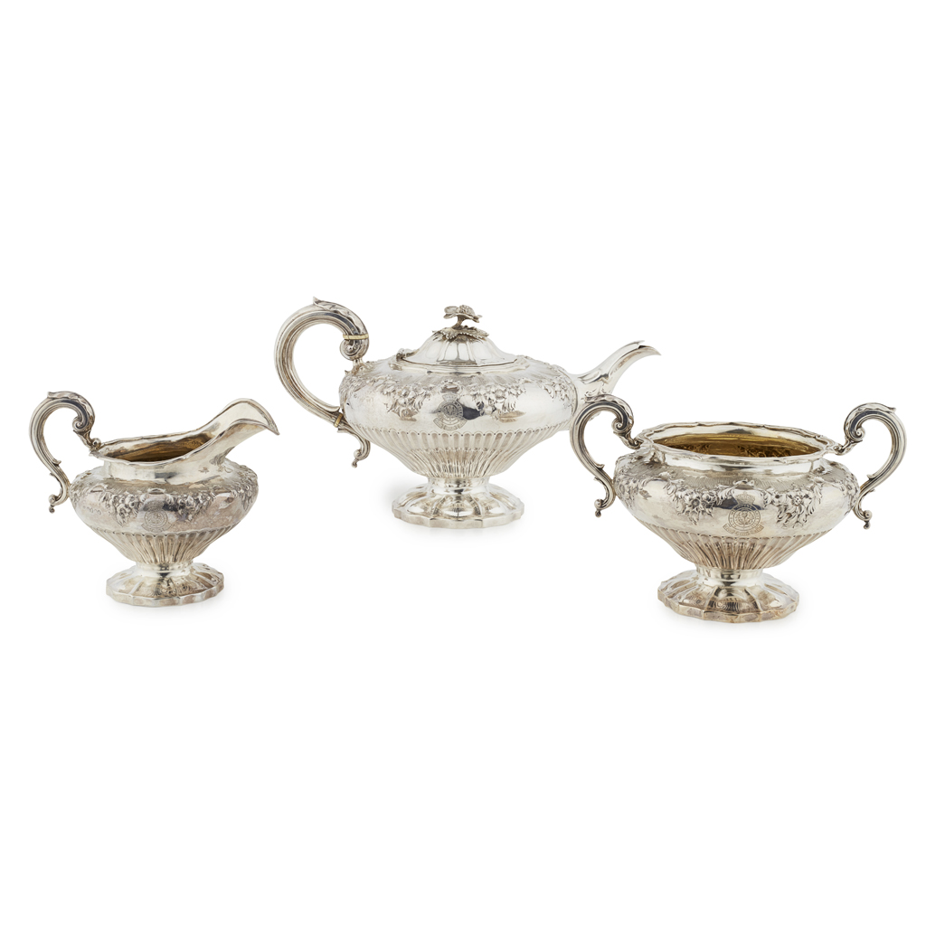A William IV three piece tea service