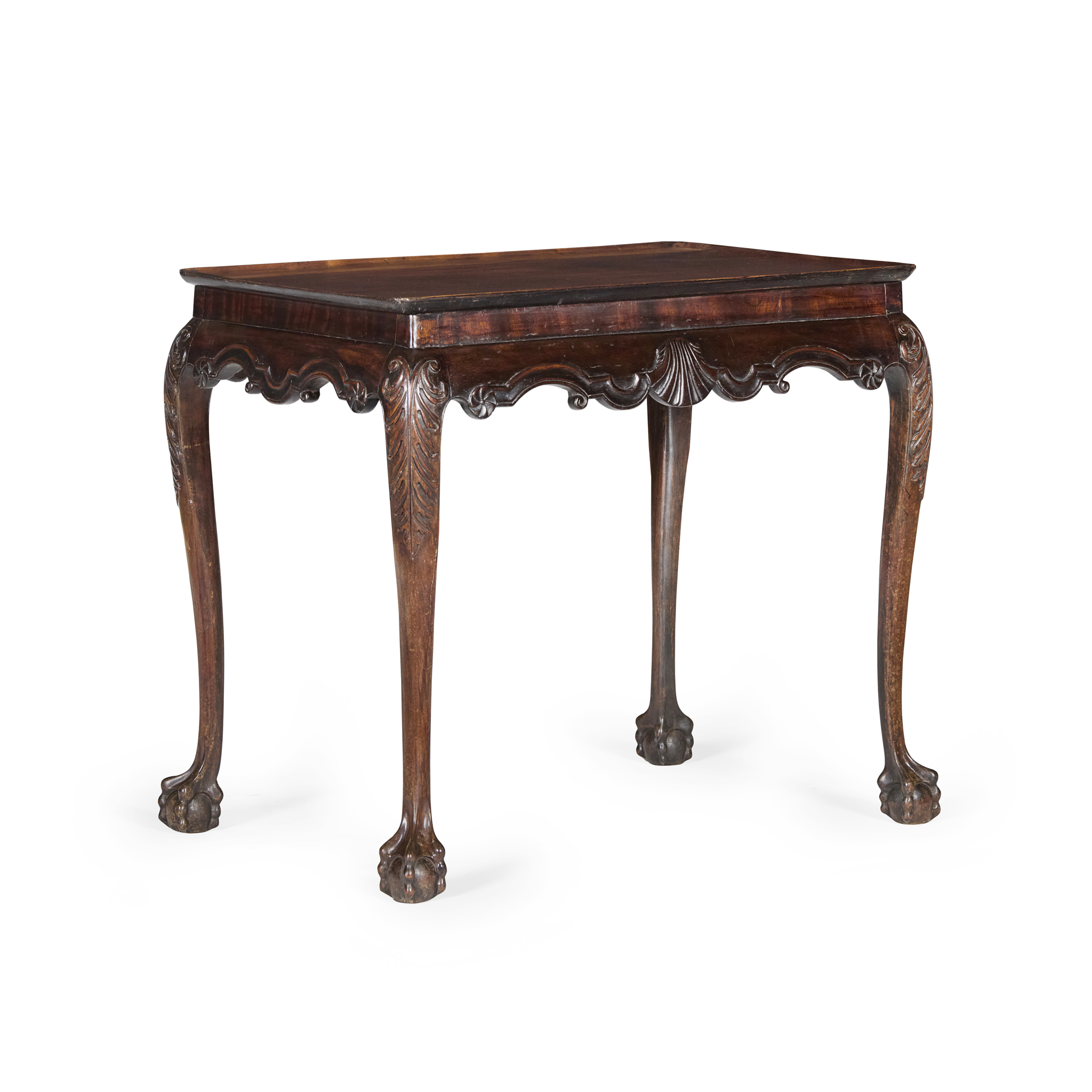 GEORGE II IRISH MAHOGANY TEA TABLE