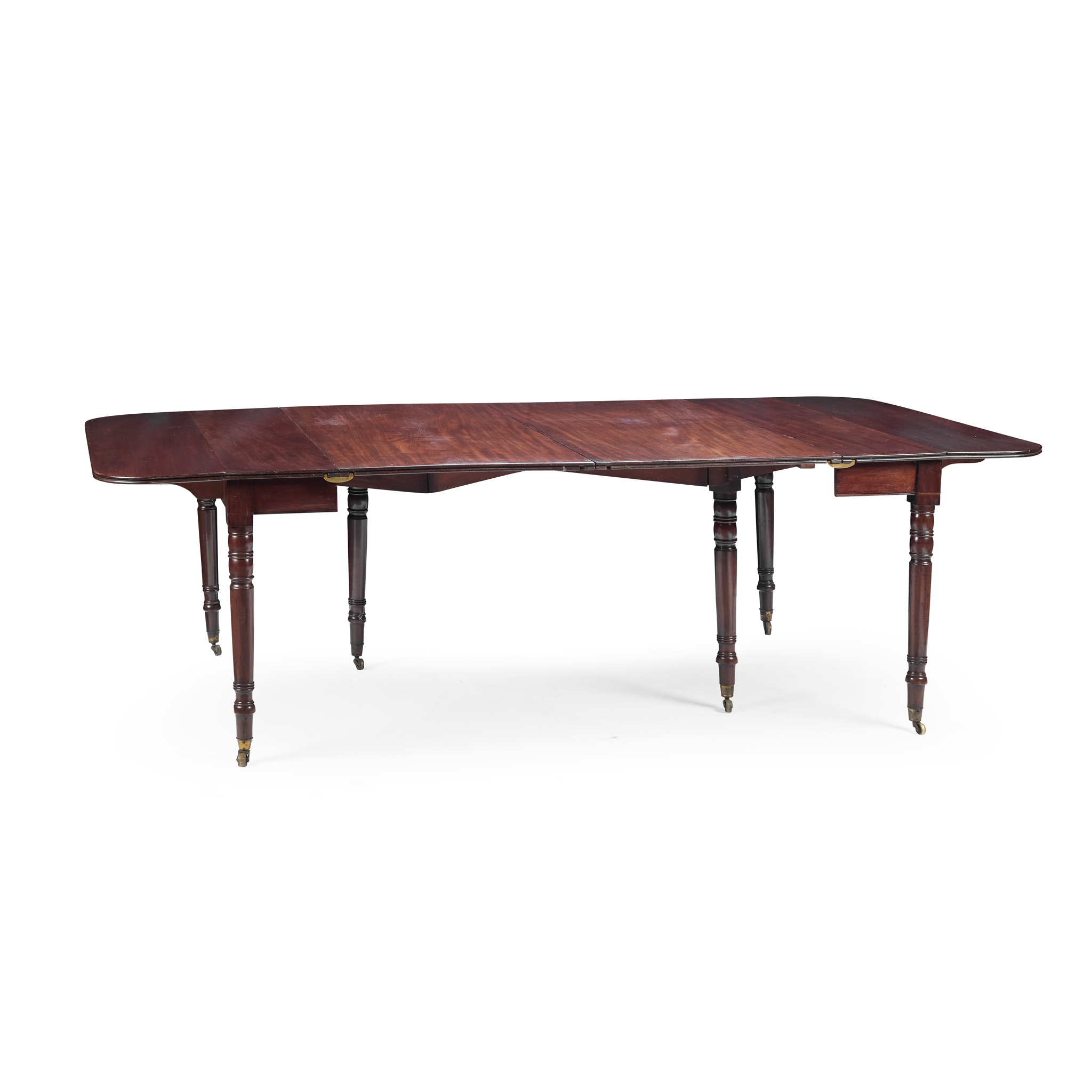 IRISH REGENCY MAHOGANY EXTENDING DINING TABLE, BY ROSS OF DUBLIN