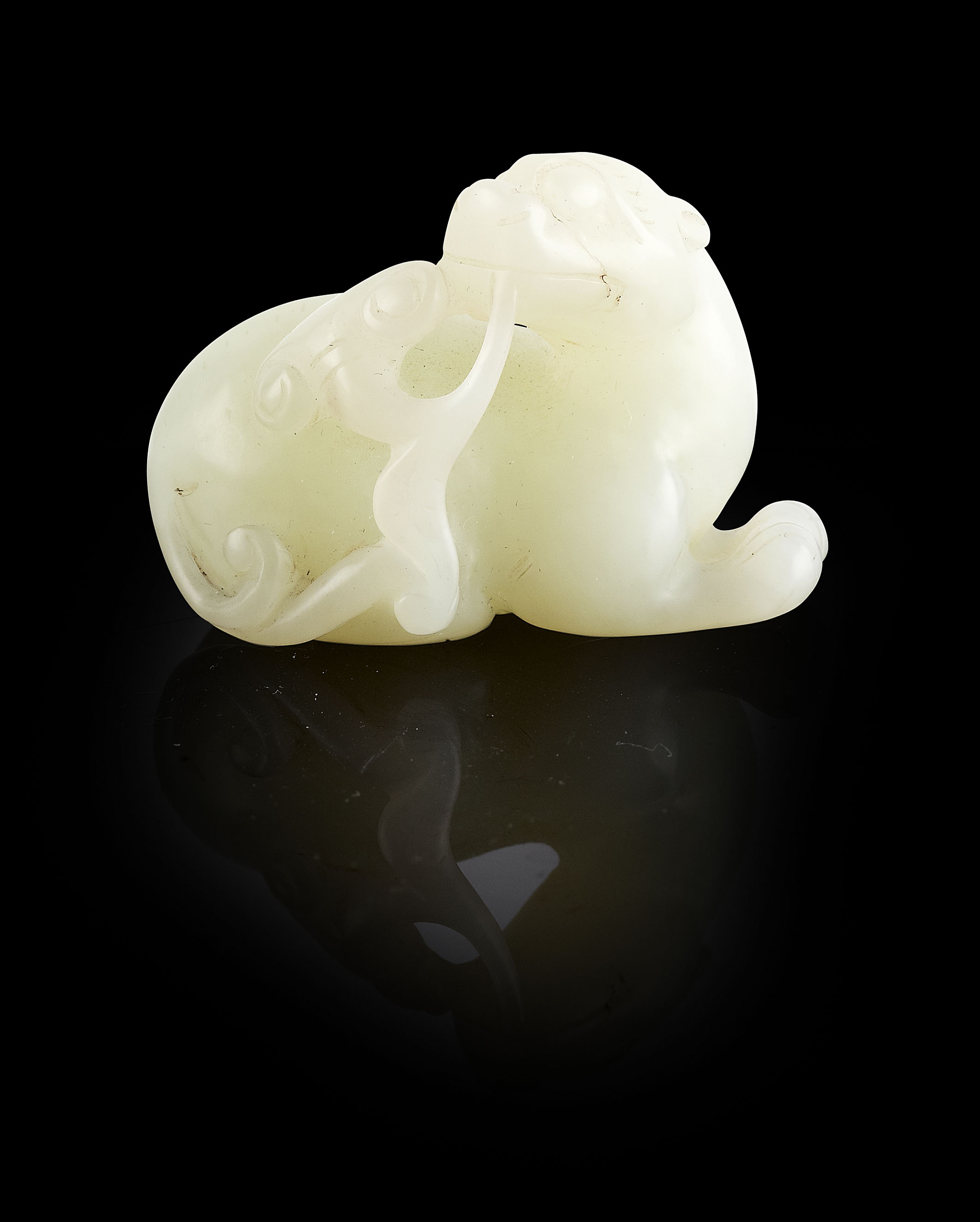 CHINESE CARVED JADE LEOPARD