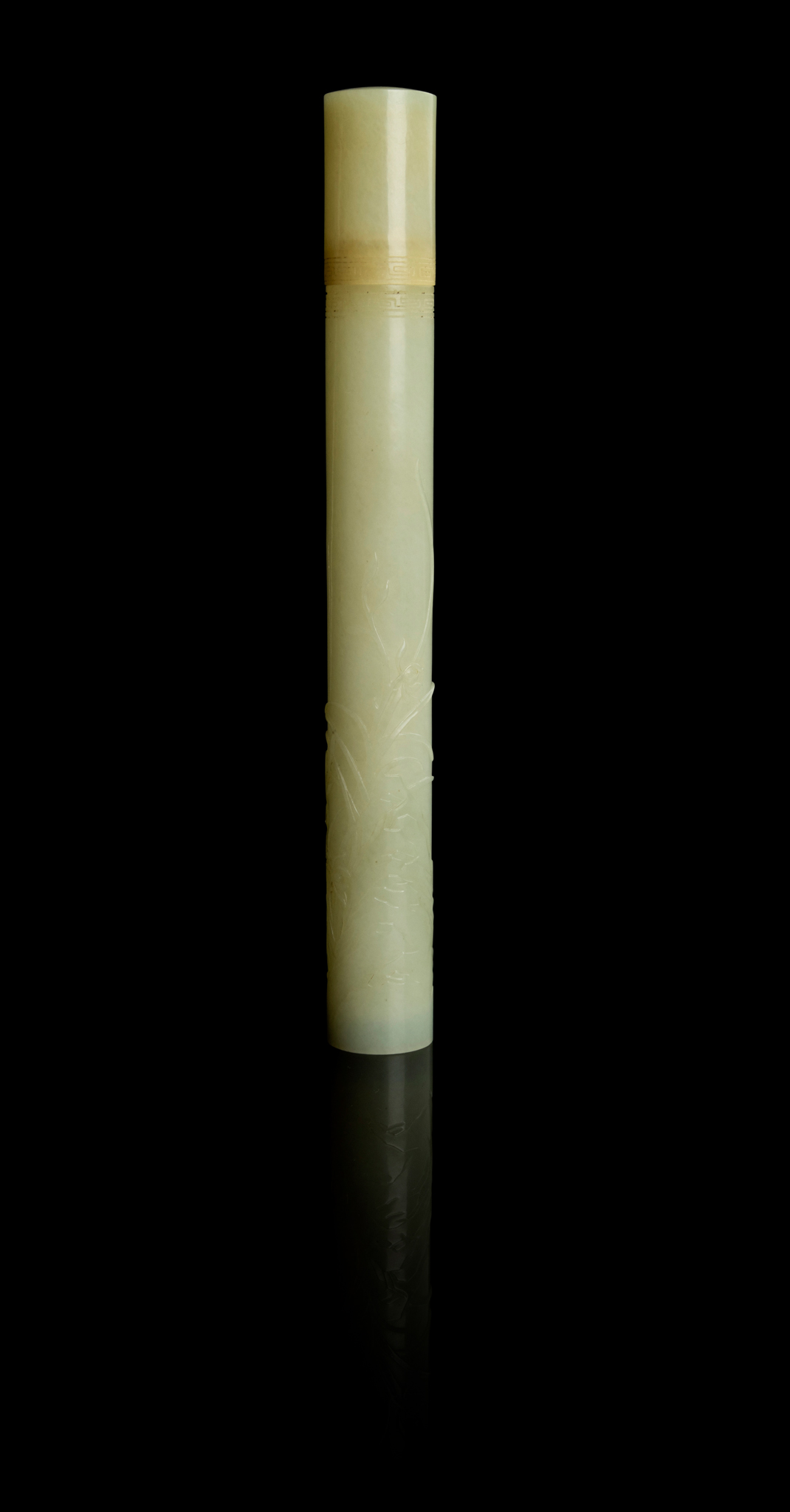 PALE CELADON JADE INCENSE CONTAINER AND COVER