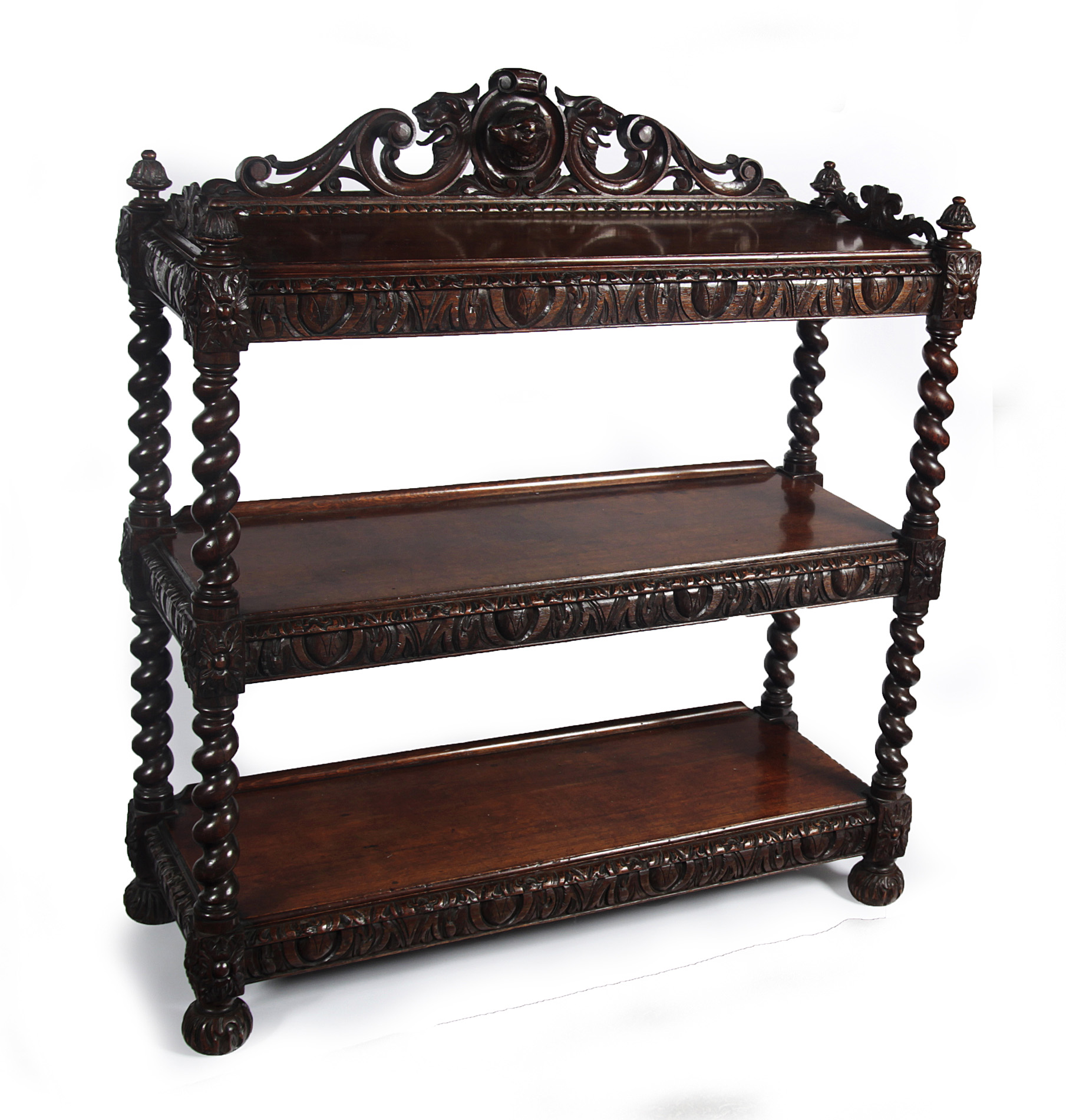 VICTORIAN CARVED OAK BUFFET TABLE