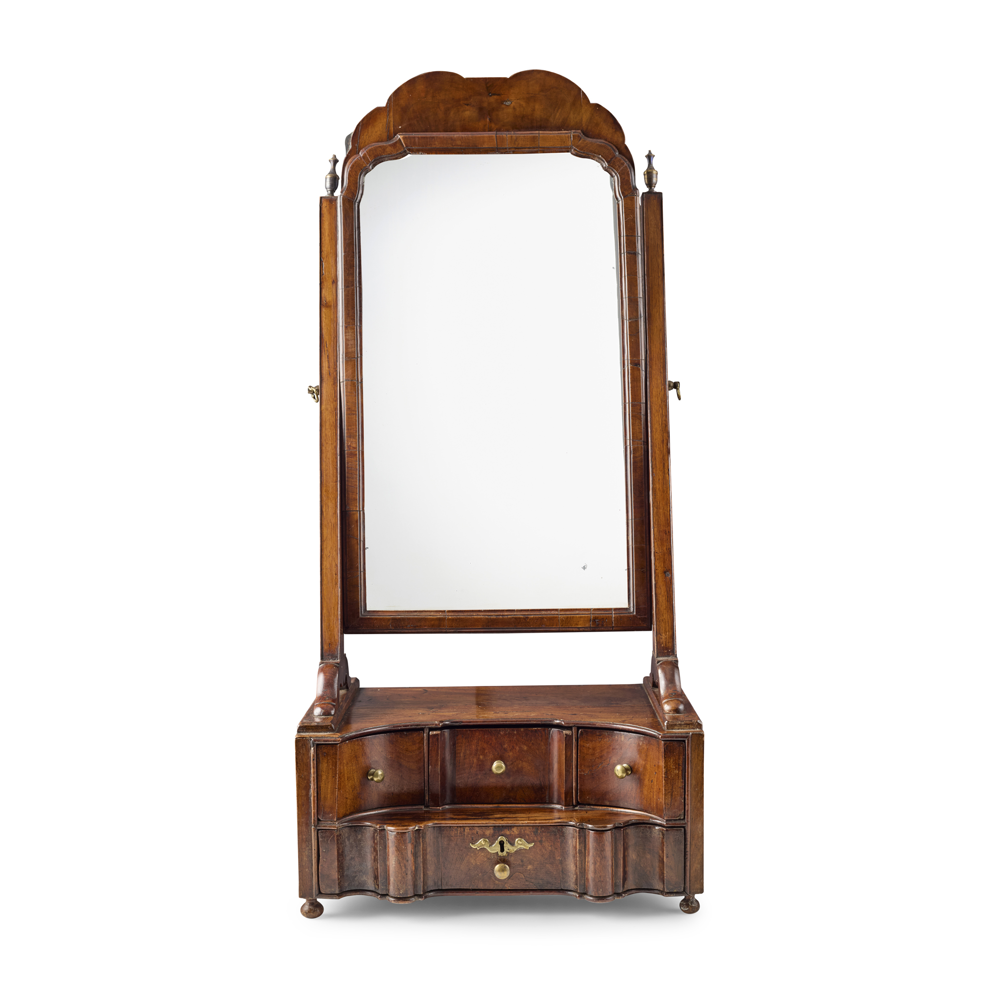 QUEEN ANNE WALNUT TOILET MIRROR