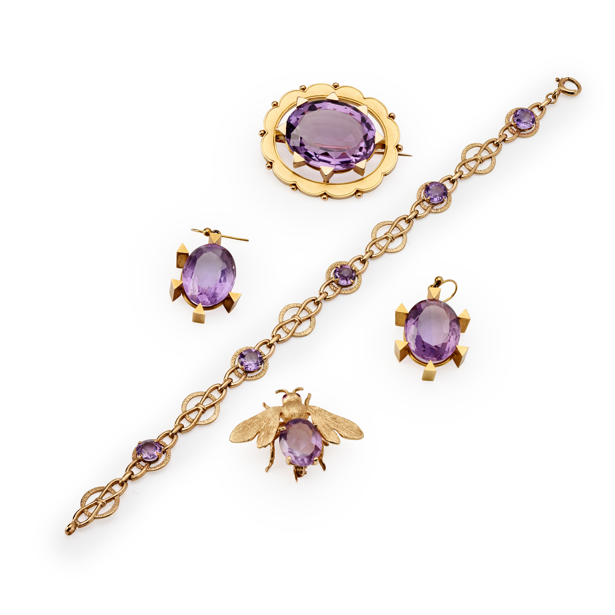 A collection of amethyst jewellery
