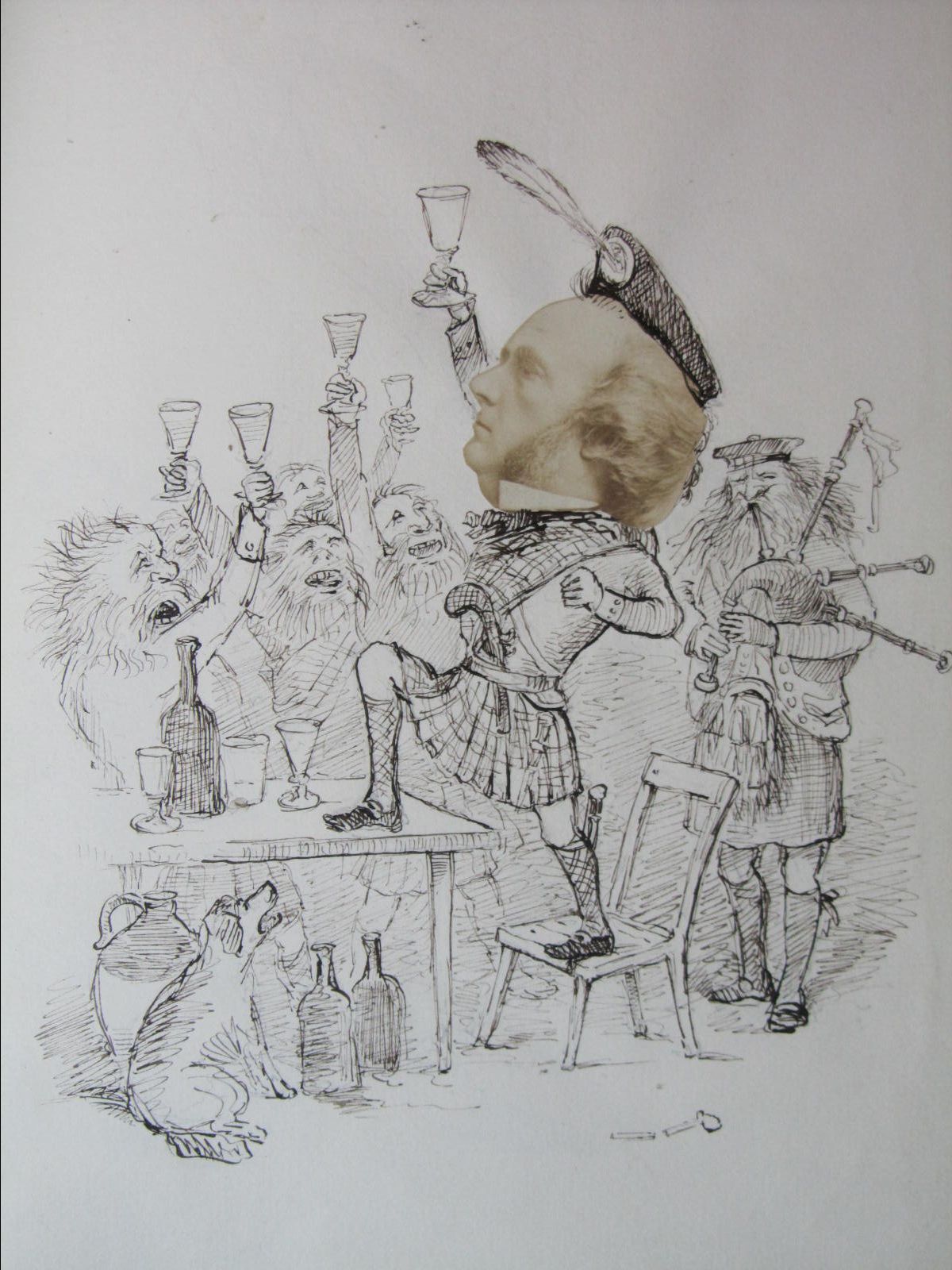 Illustrated manuscript bagpipe melody - Robert Buchanan