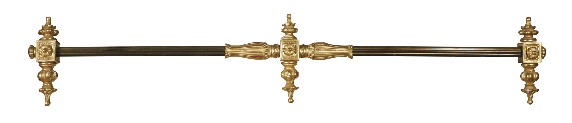 METAL AND GILTWOOD CURTAIN POLE