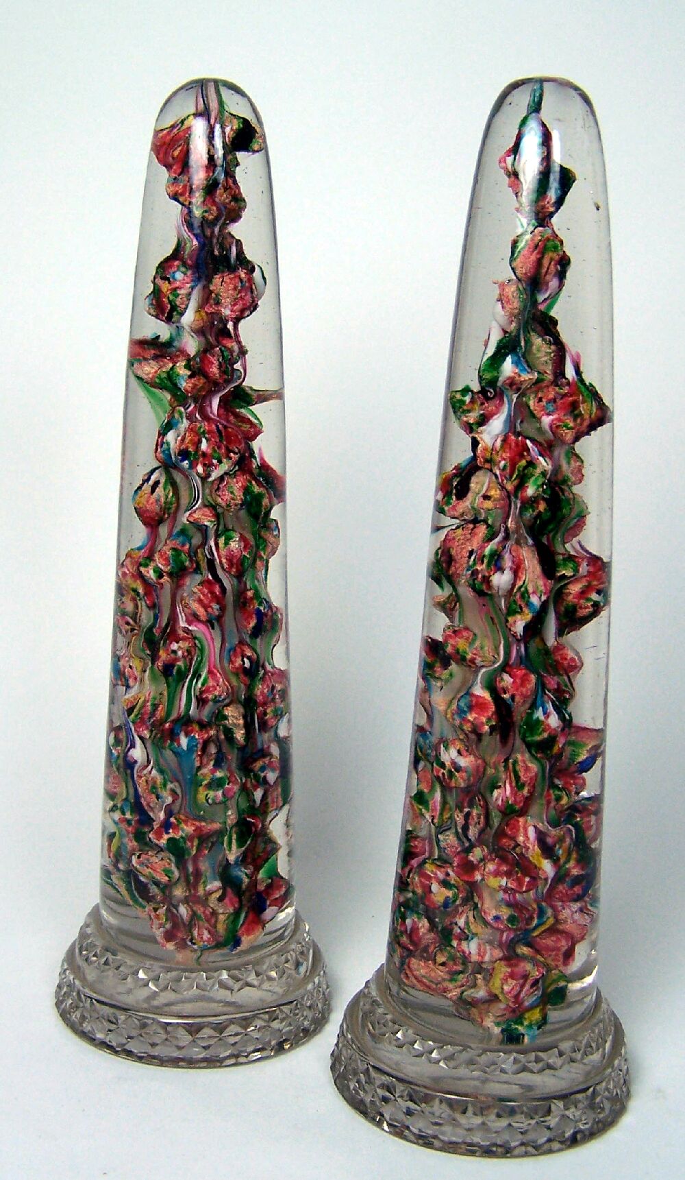 A pair of 19th century glass mantel ornaments