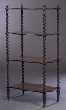 A 19th century rosewood what not