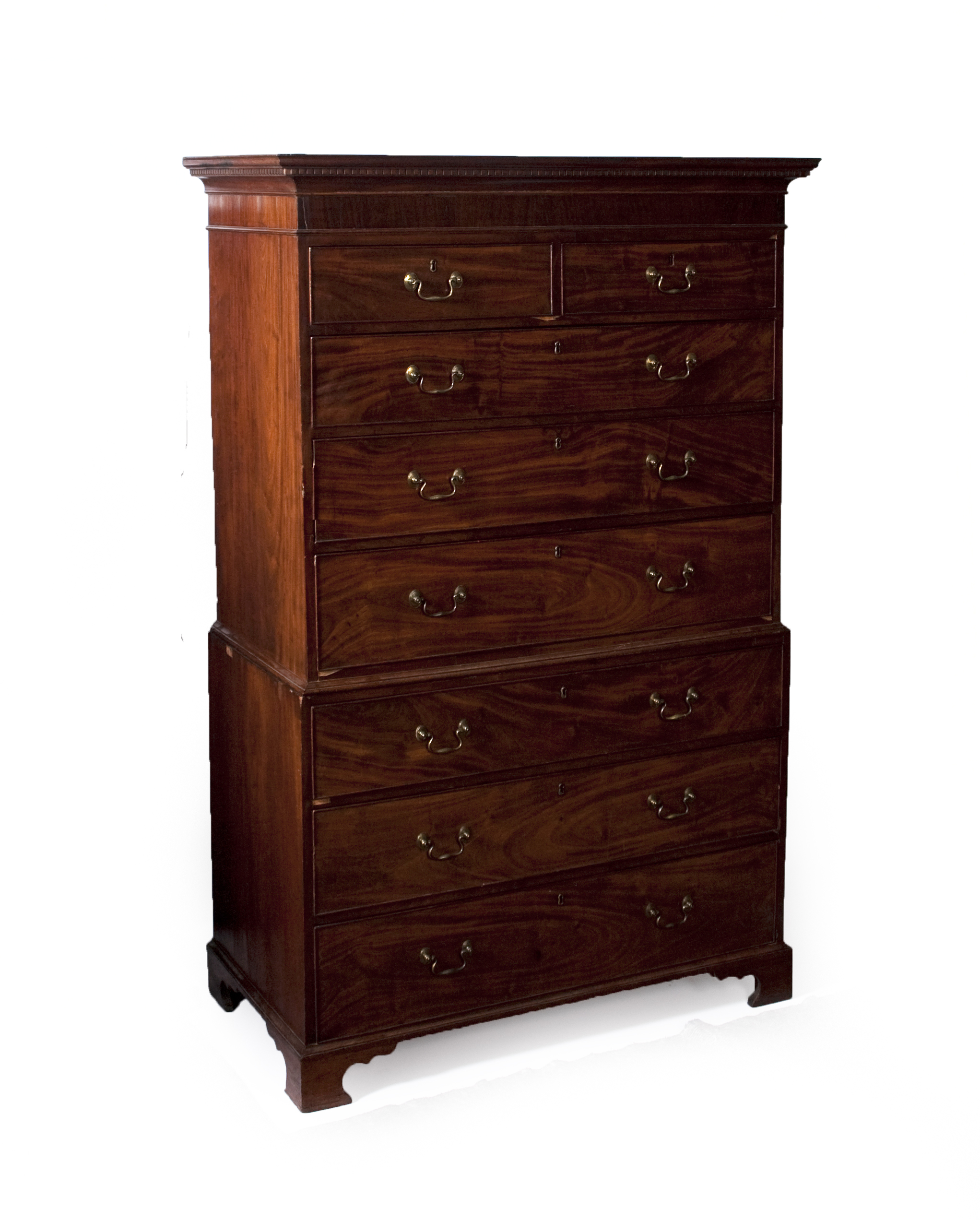 GEORGIAN MAHOGANY CHEST ON CHEST