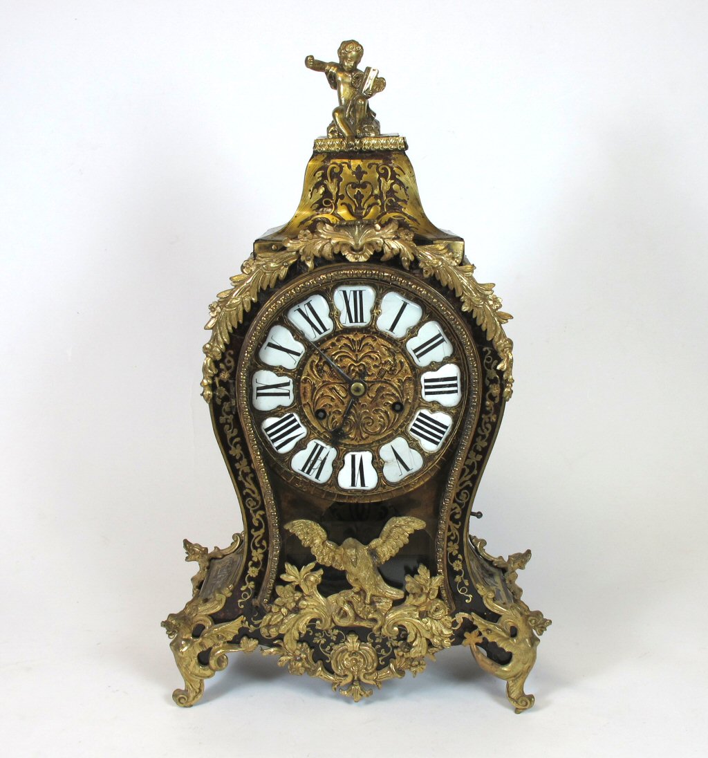 LOUIS XIV BOULLE AND GILT BRONZE MOUNTED BRACKET CLOCK
