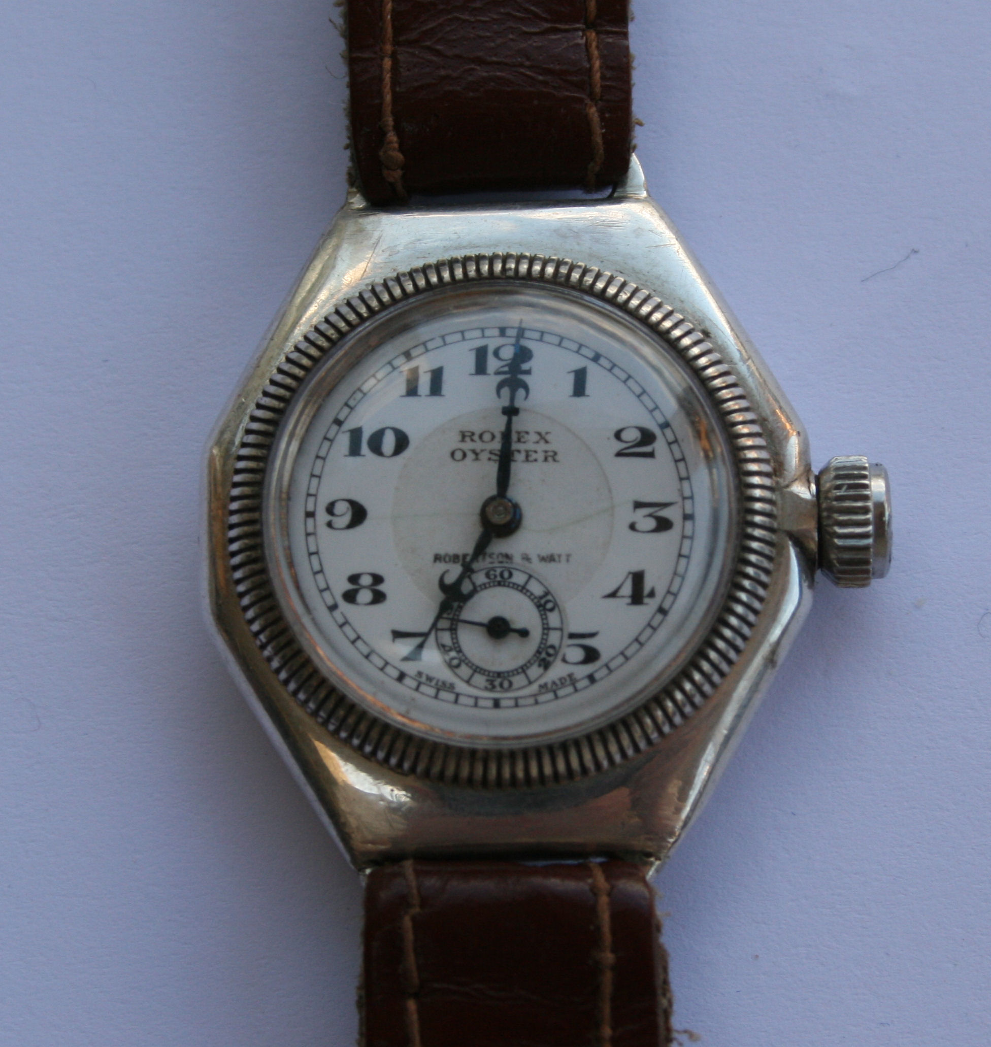 Rolex; Oyster, a lady's silver cased wrist watch