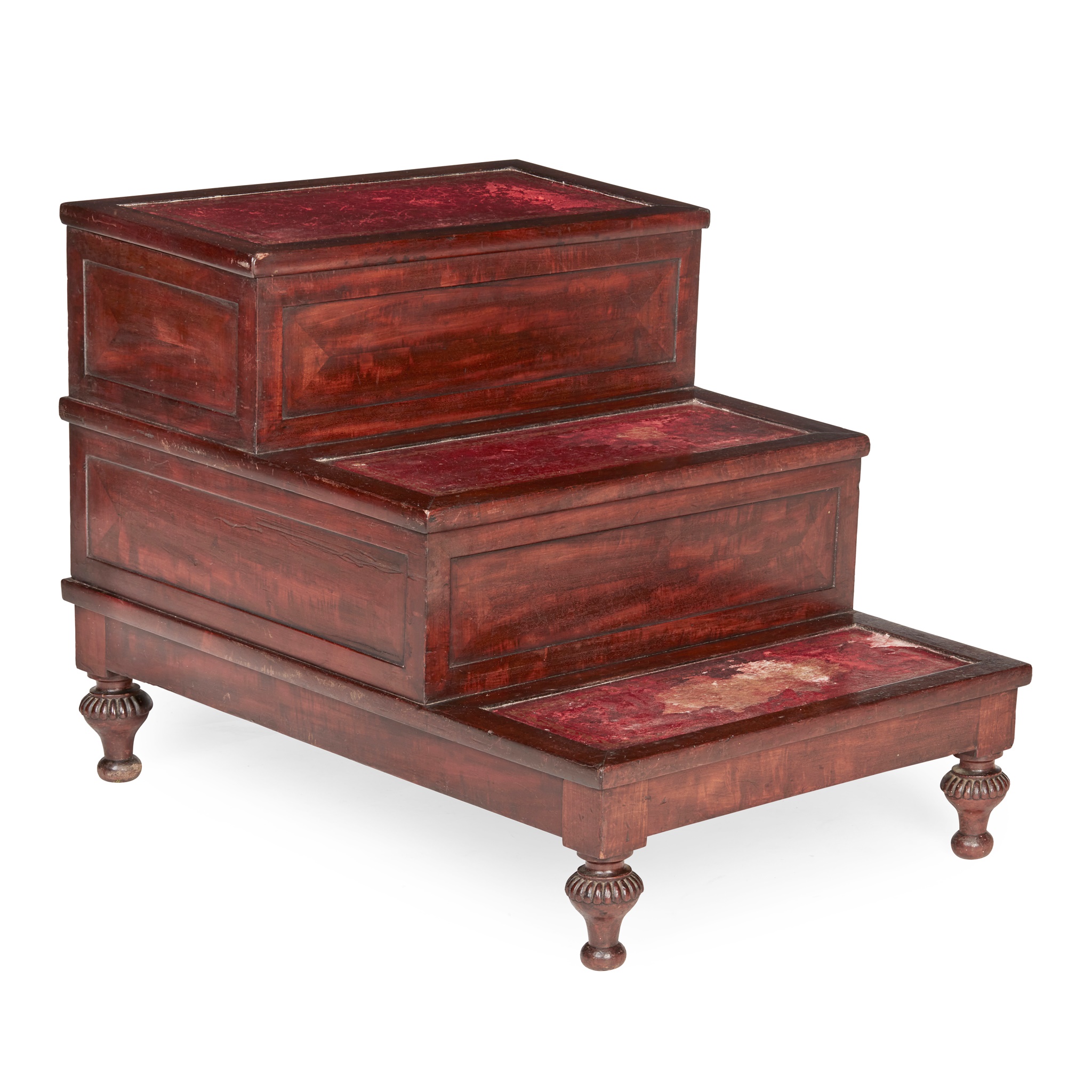 SET OF REGENCY MAHOGANY BED STEPS