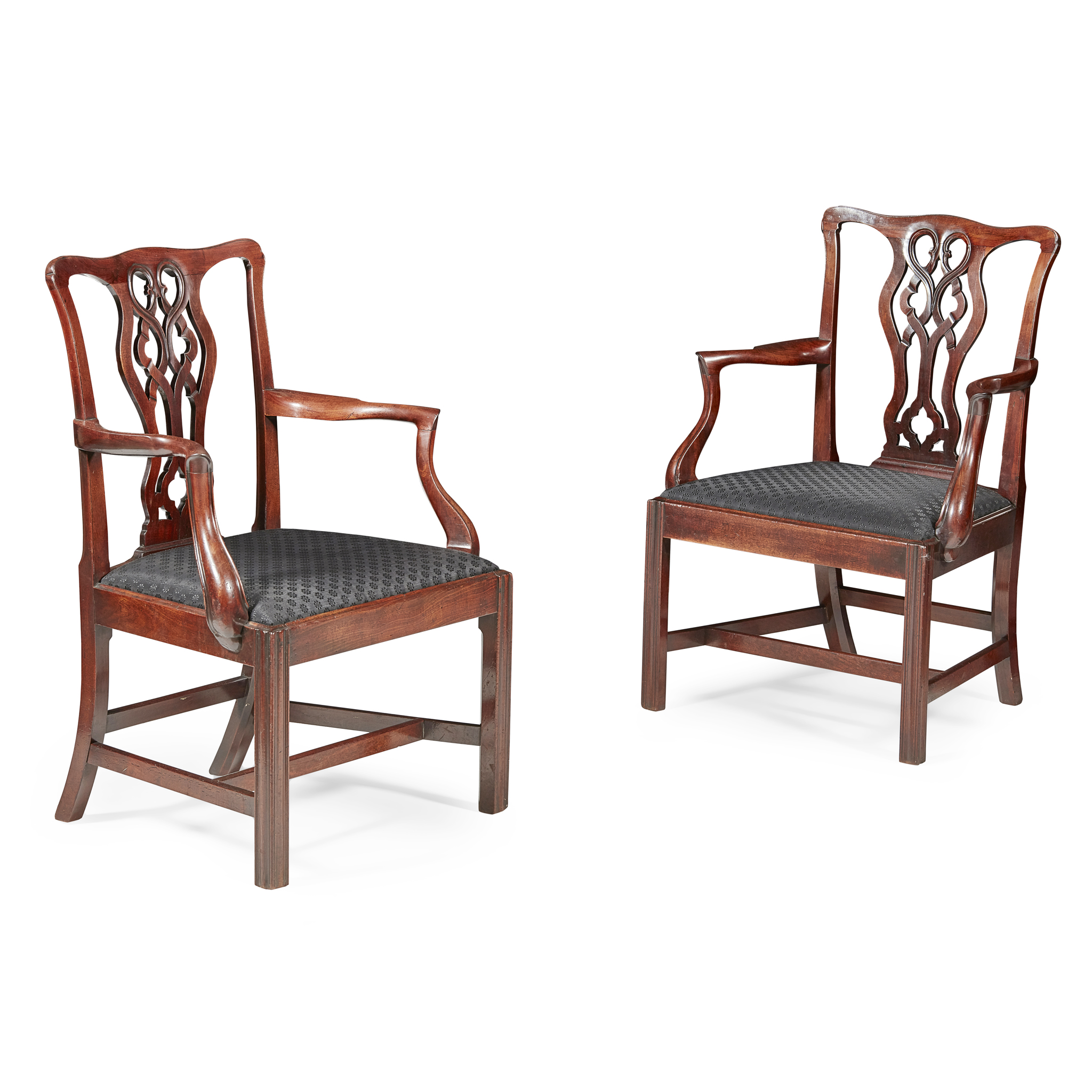 PAIR OF GEORGE III MAHOGANY ARMCHAIRS