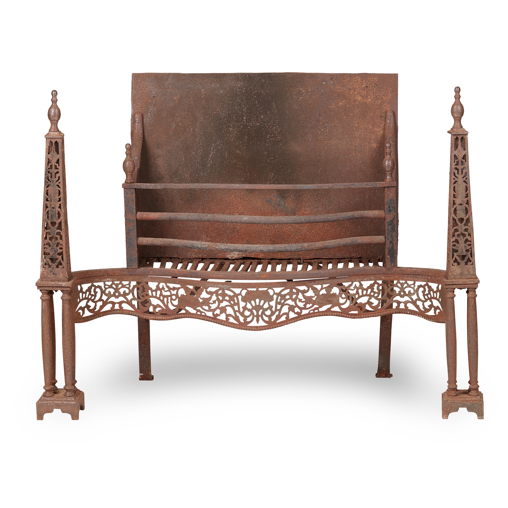 GEORGE III NEOCLASSICAL STEEL FIRE BASKET