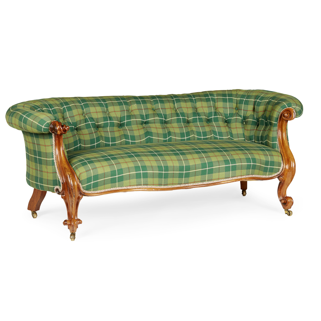 EARLY VICTORIAN ROSEWOOD FRAMED SOFA