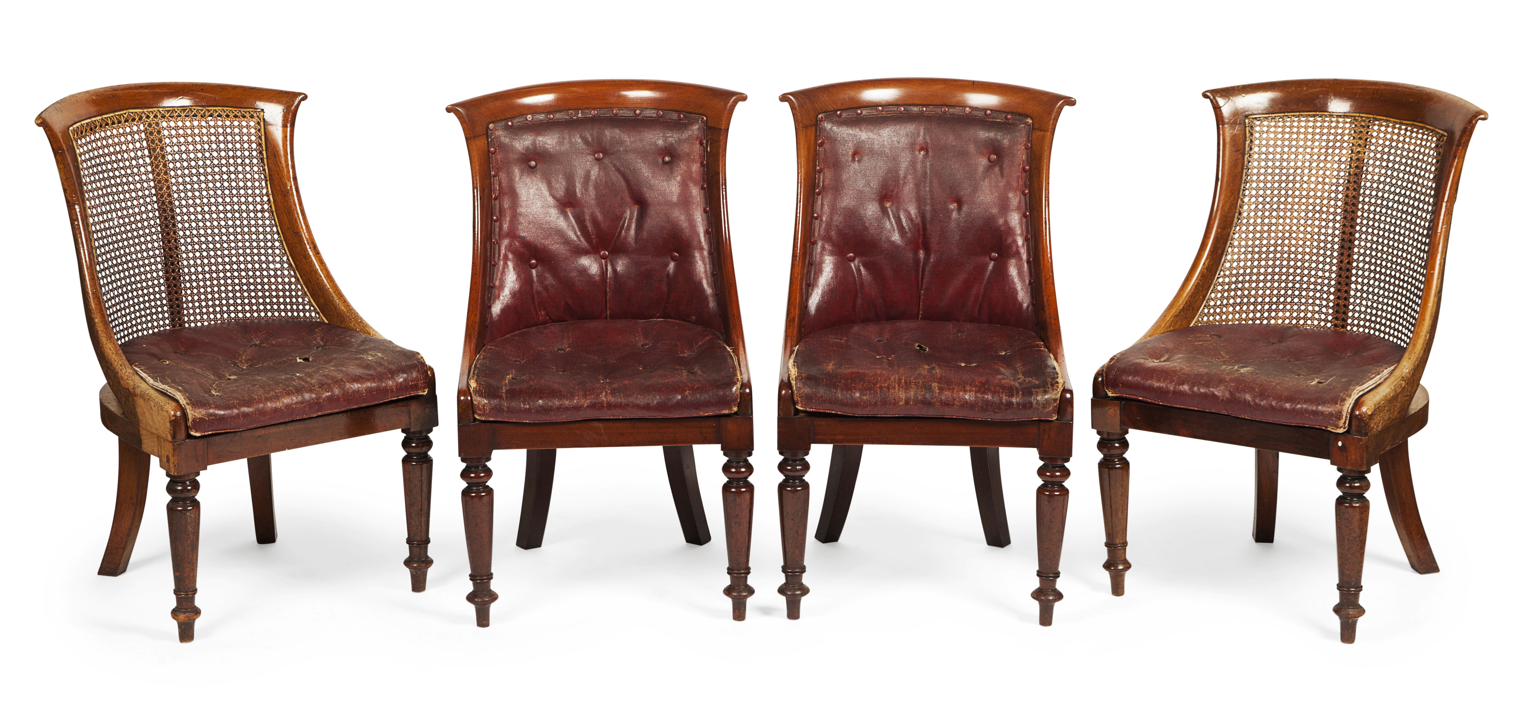SUITE OF FOUR WILLIAM IV MAHOGANY SIDE CHAIRS