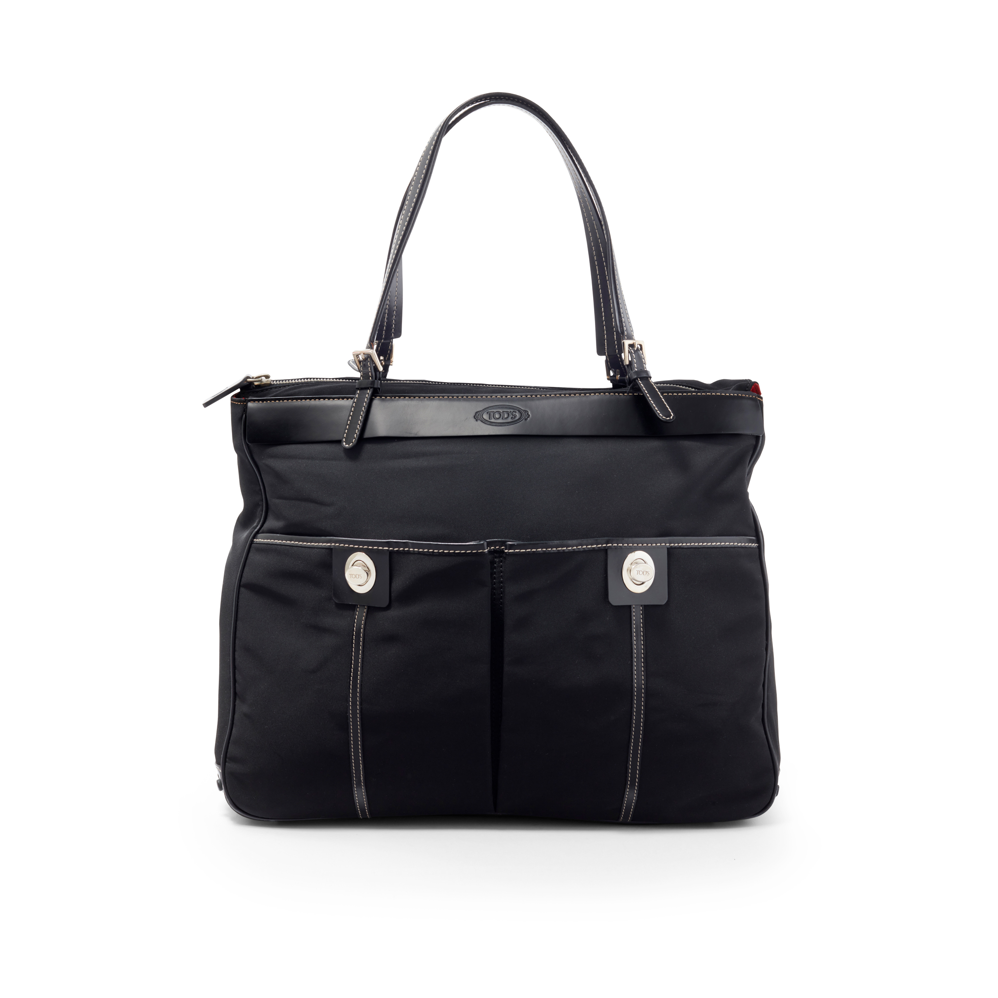 Tod's: A Black Nylon and Leather Tote Bag