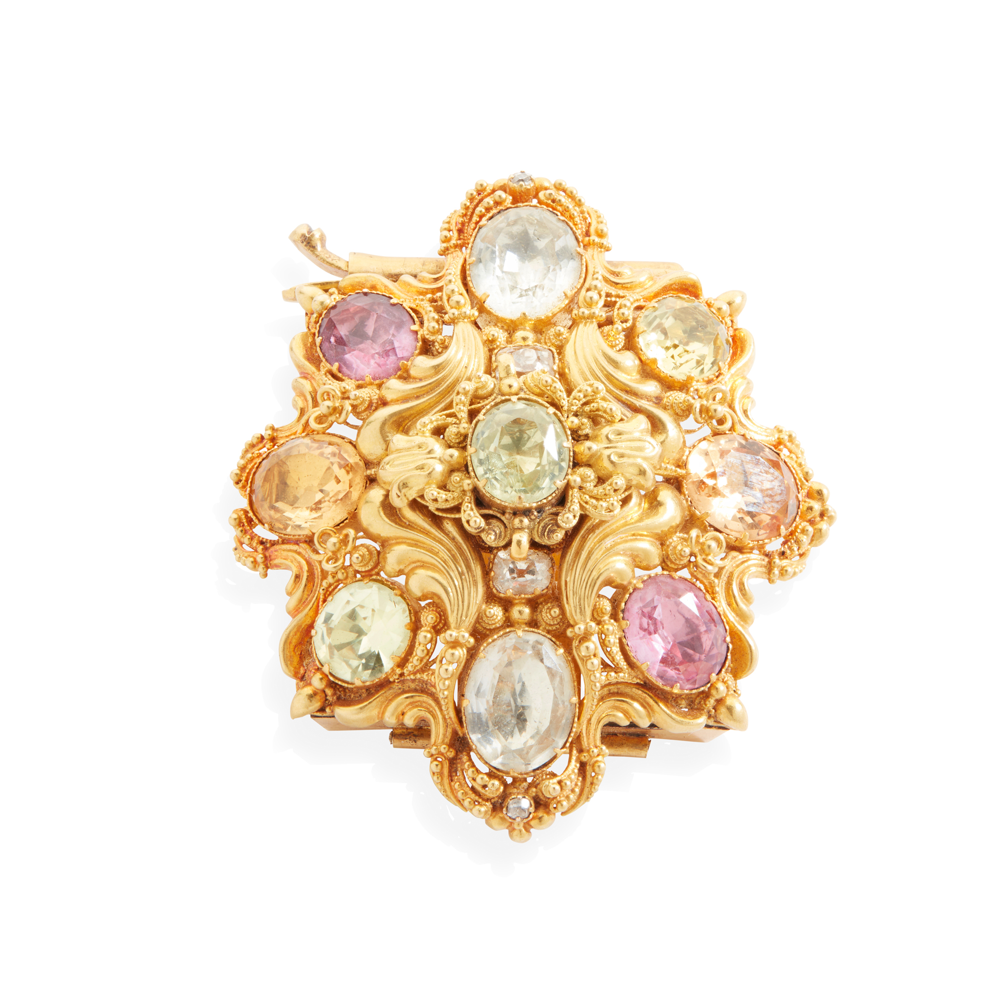 A Victorian gem-set brooch, circa 1880s