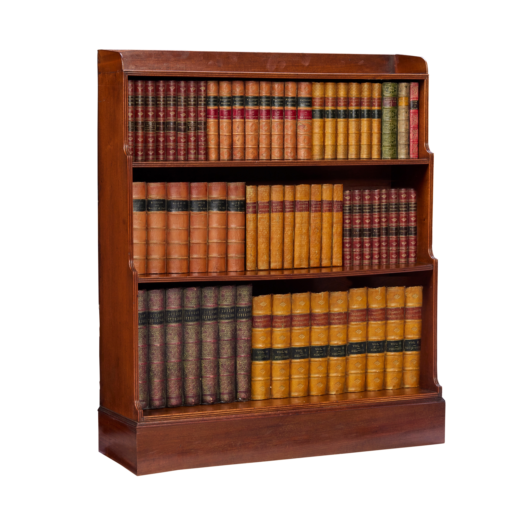 EARLY VICTORIAN MAHOGANY SMALL WATERFALL BOOKCASE