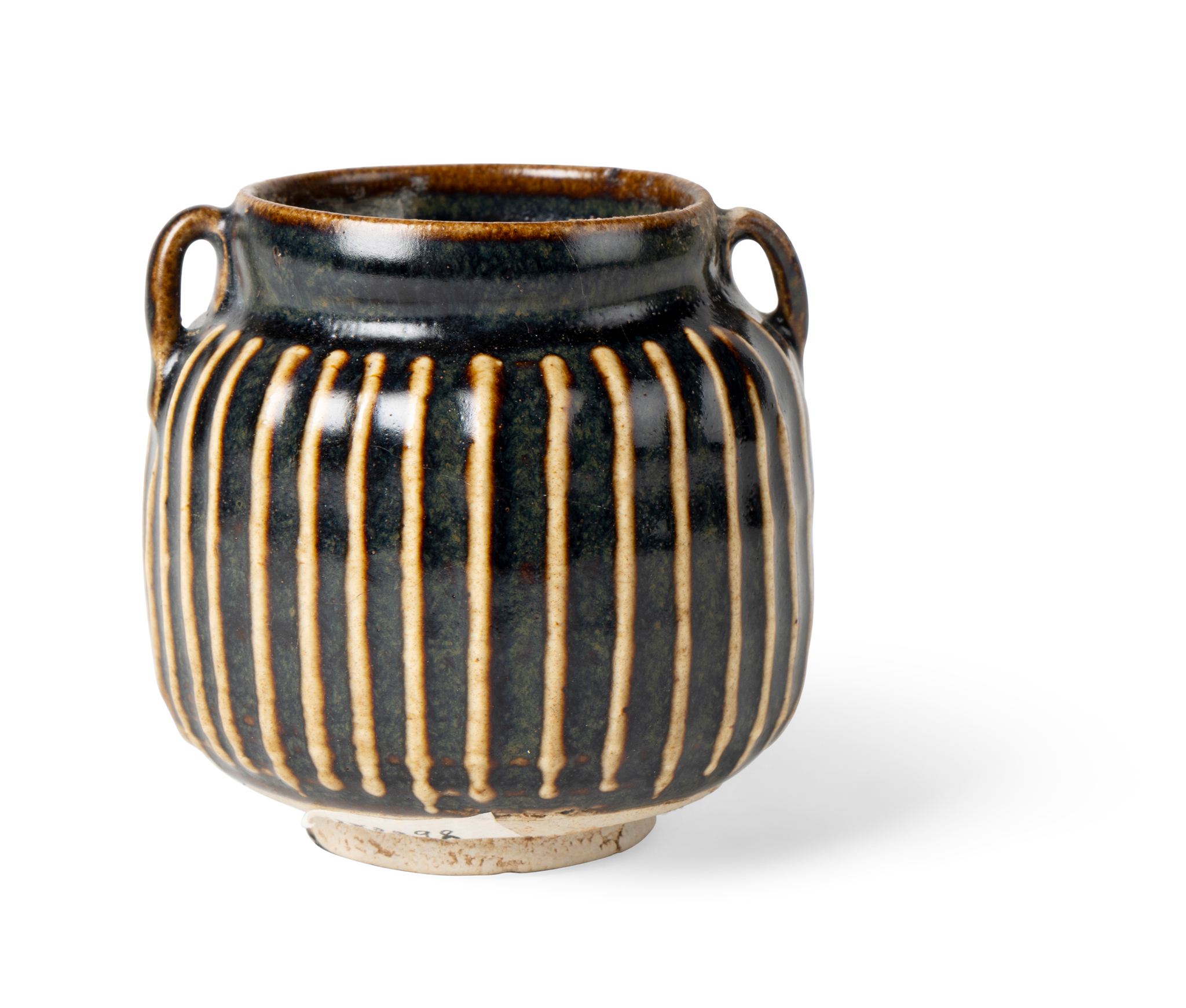 CHINESE CIZHOU BLACK-GLAZED RIBBED JAR