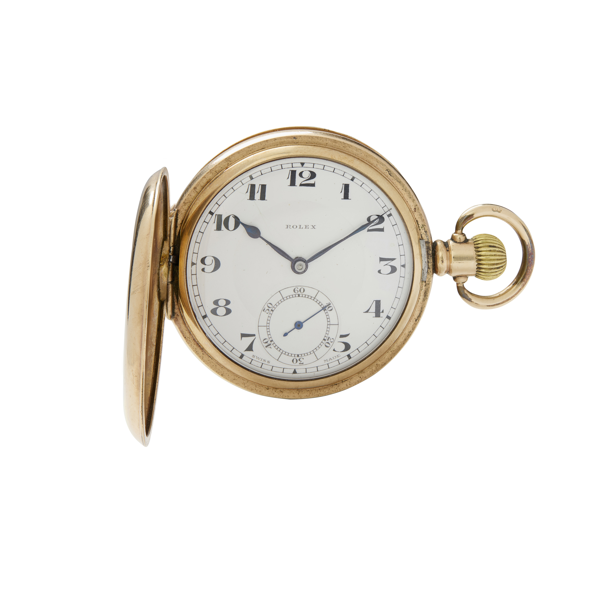 Rolex. A gold-plated hunting case pocket watch