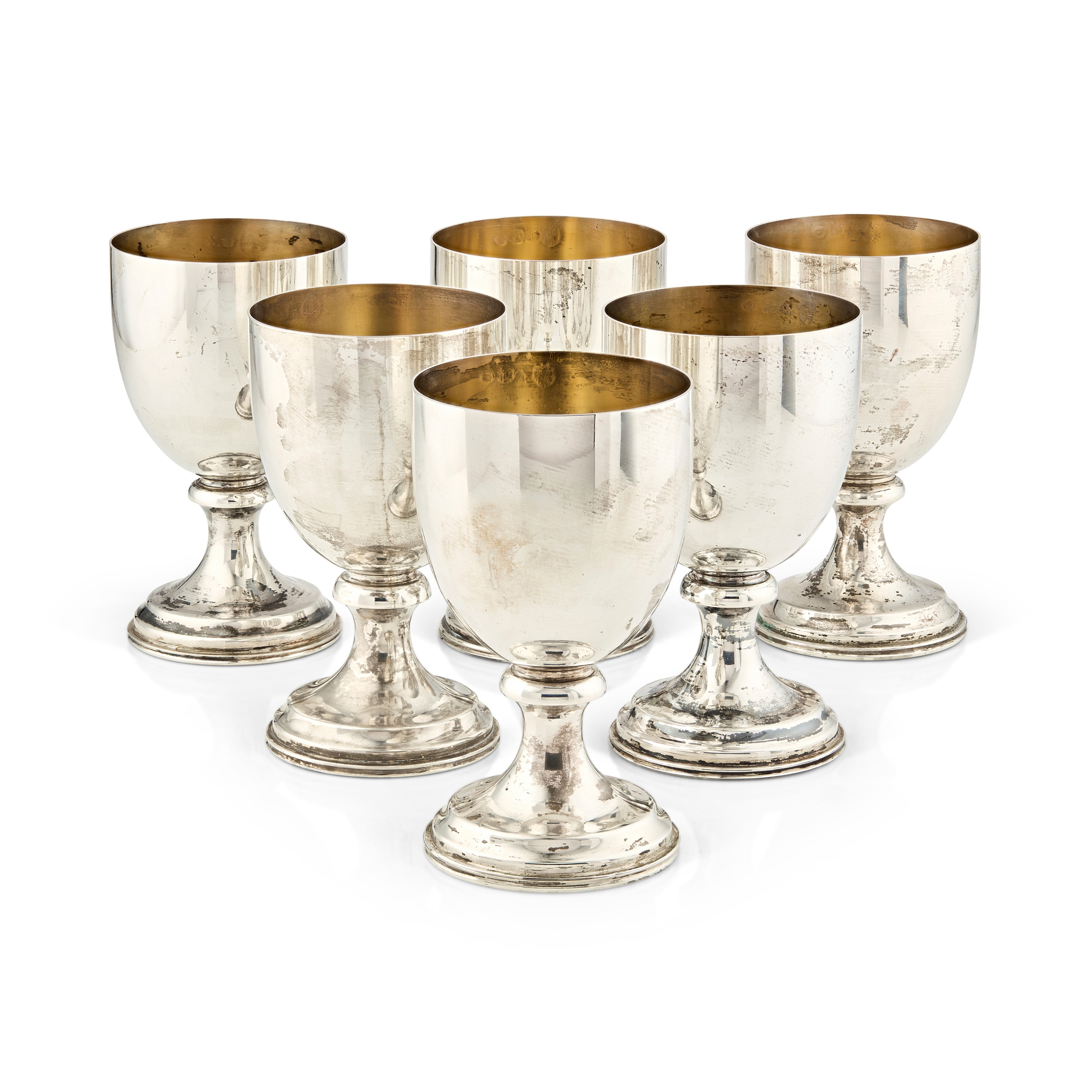 A SET OF SIX 20TH CENTURY ITALIAN WINE GOBLETS
