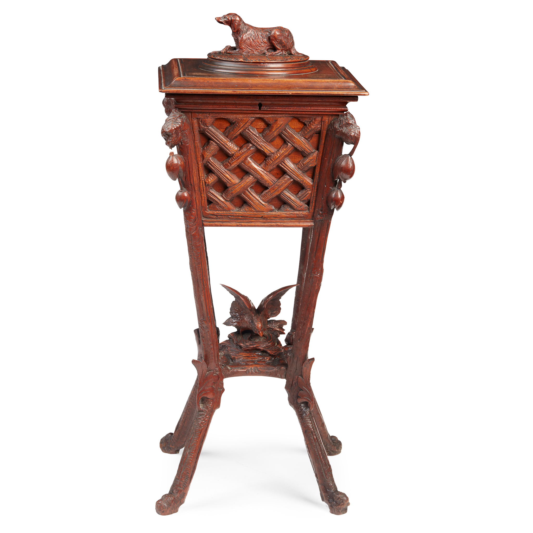 BLACK FOREST CARVED LINDEN WOOD WORK BOX