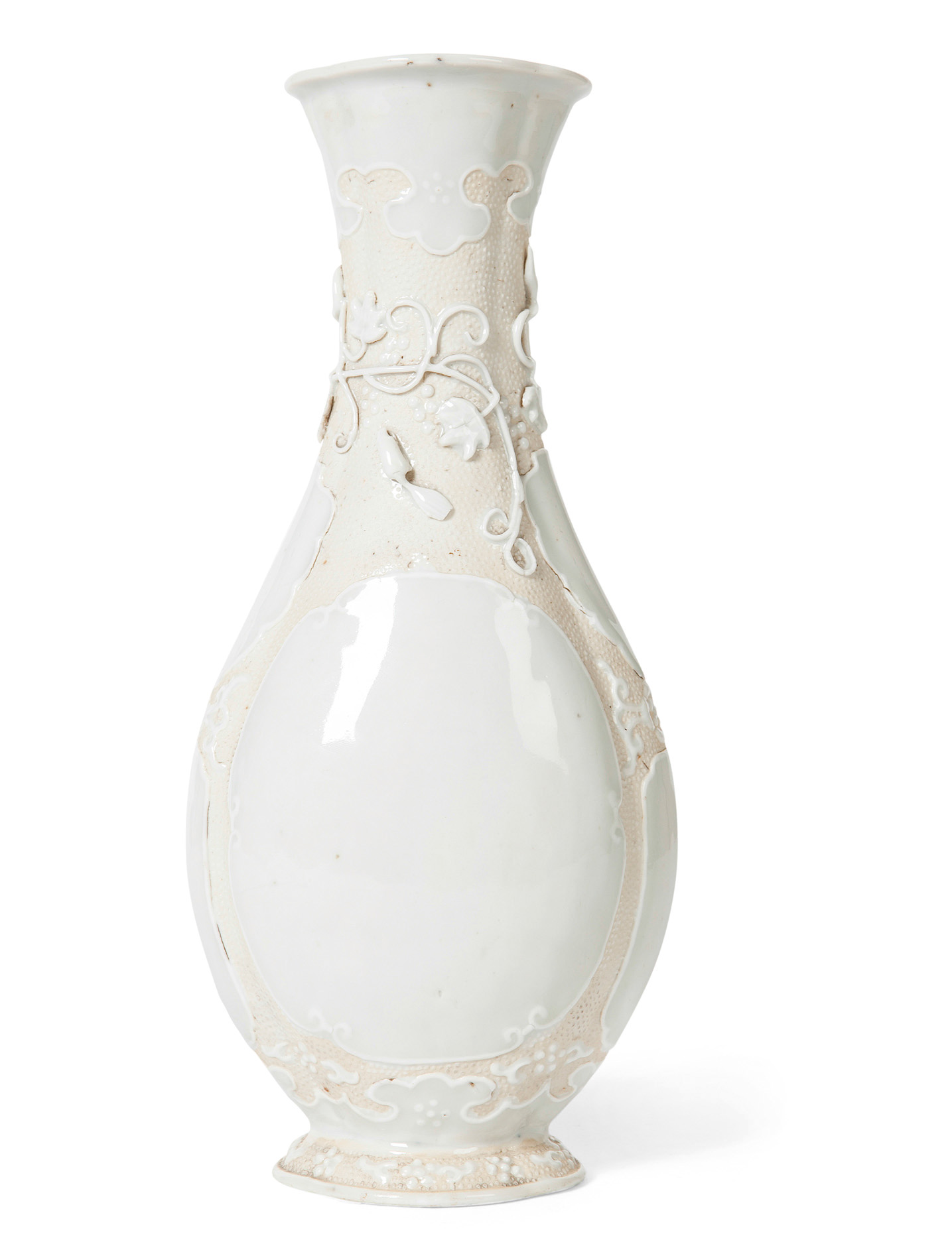 A CHINESE EXPORT BLANC DE CHINE VASE
