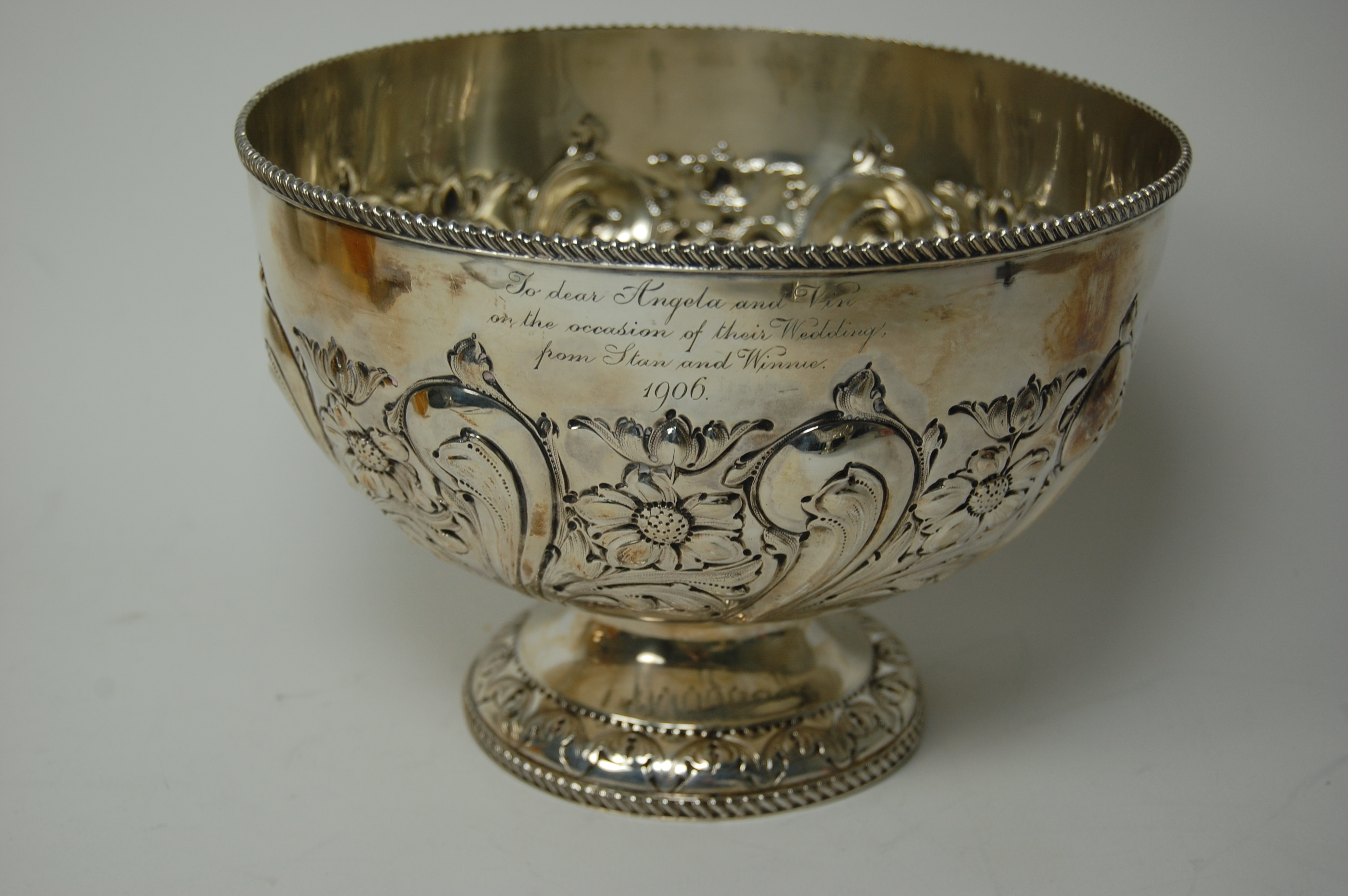 An Edwardian rose bowl