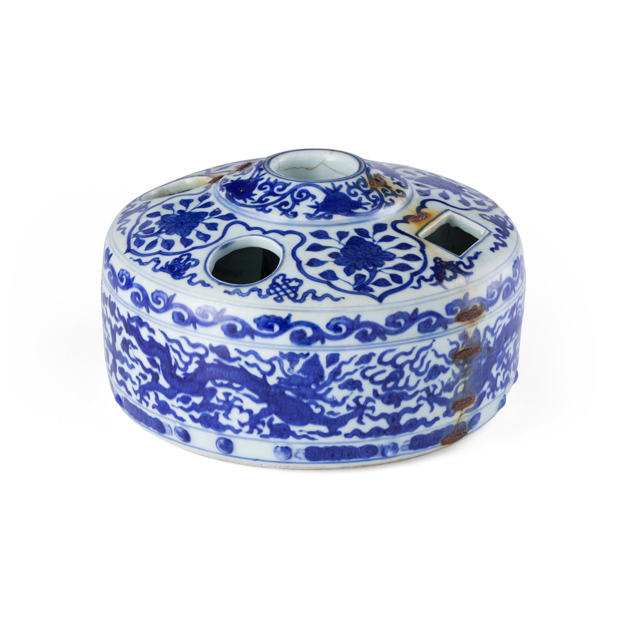 BLUE AND WHITE BRUSH AND INK-STICK STAND