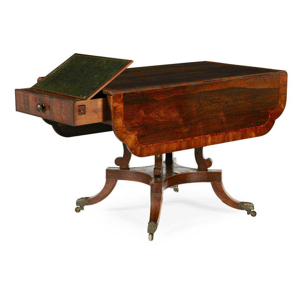 REGENCY ROSEWOOD PEMBROKE/WRITING TABLE