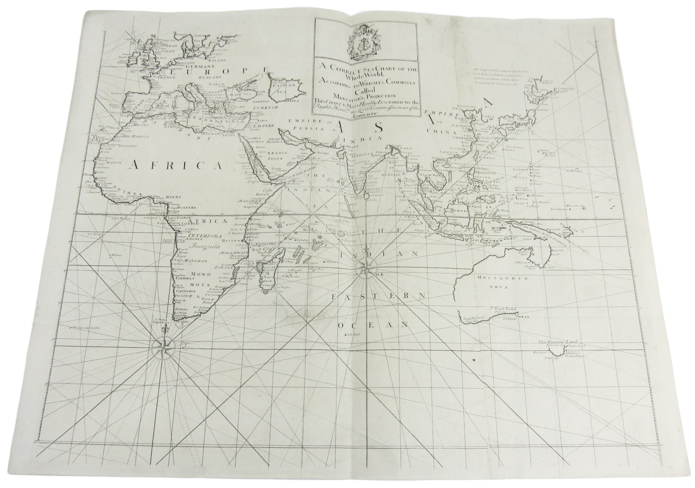 Cutler, Nathaniel; Halley, Edmund, and John Senex. SALEROOM NOTICE: LACKS W. SHEET OF MAP