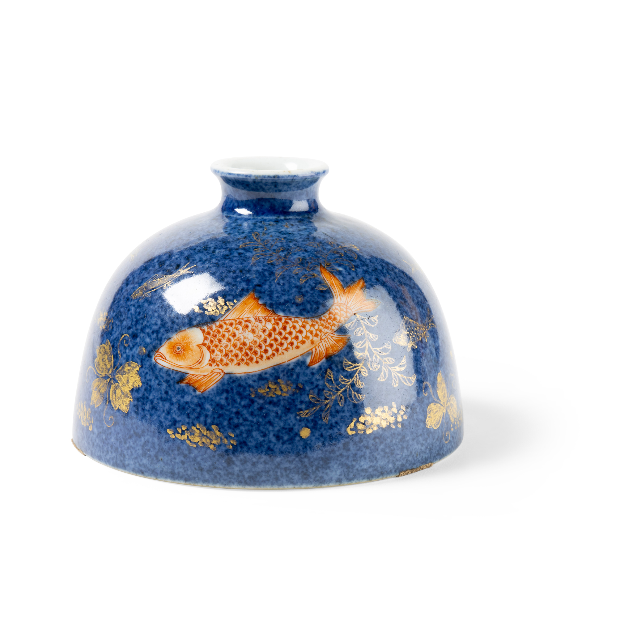 CHINESE GILT AND IRON-RED DECORATED POWDER-BLUE-GLAZED WATERPOT