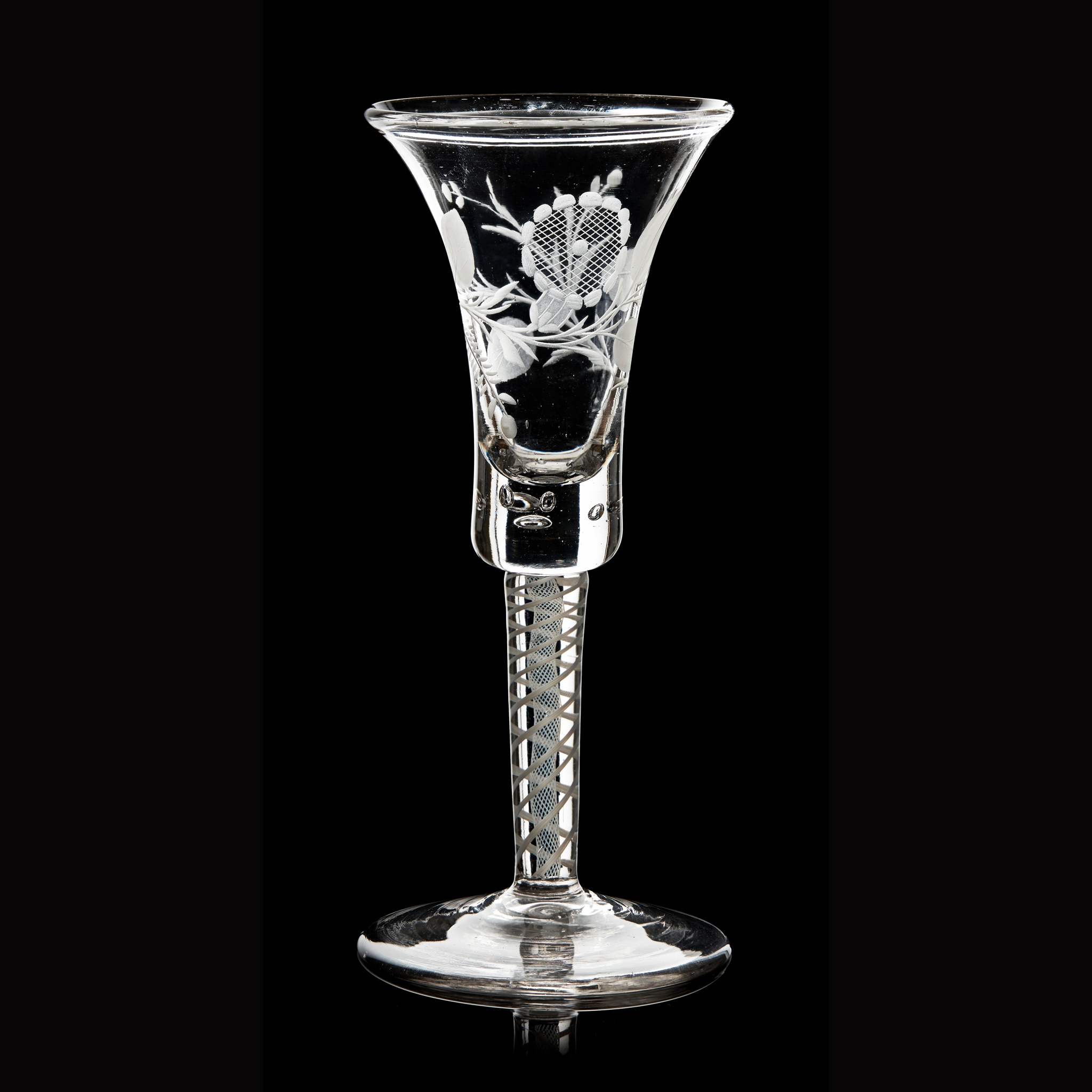 A JACOBITE WINE GLASS