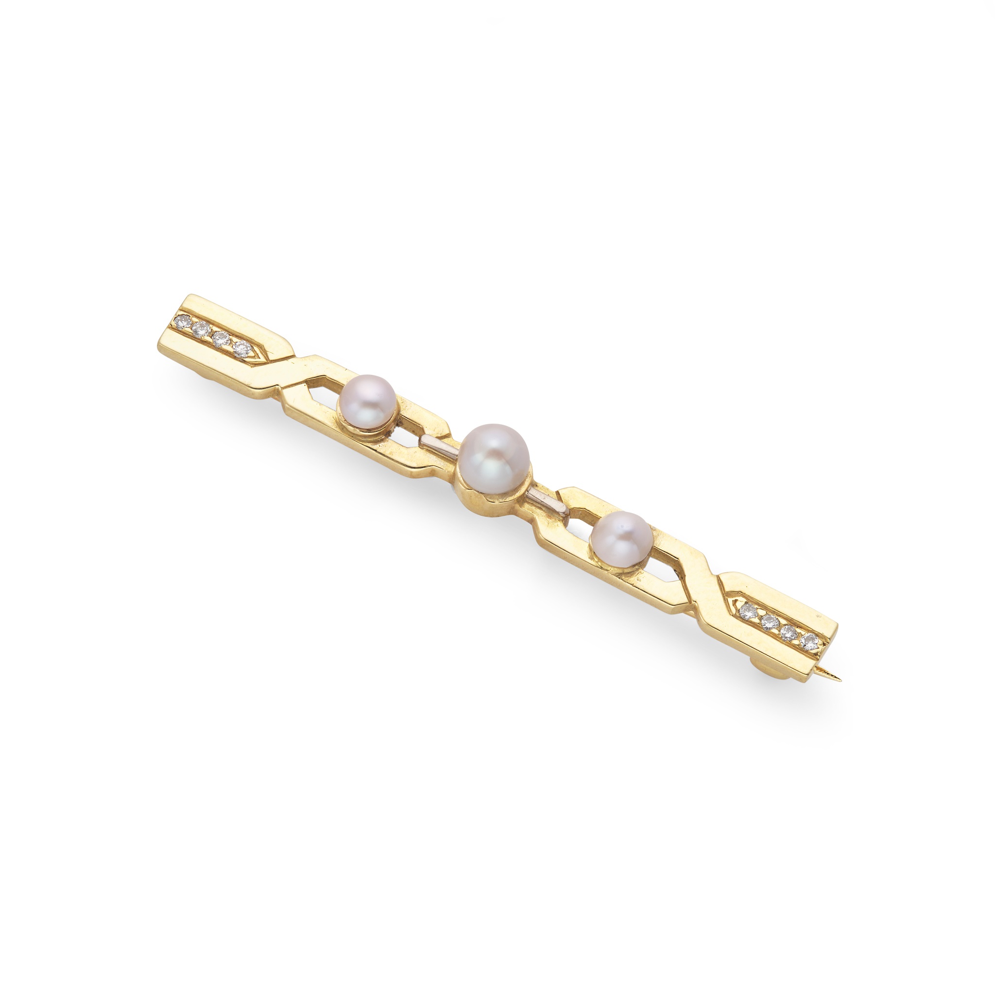 A Scottish freshwater pearl and diamond brooch