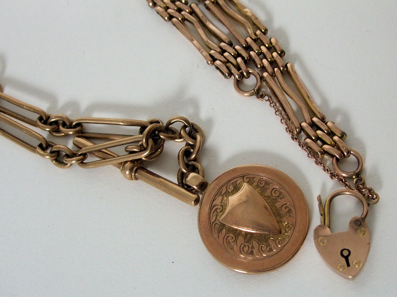 A 9ct gold double Albert