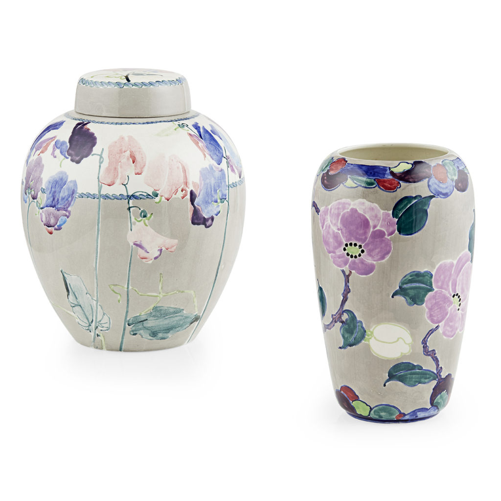 A BOUGH POTTERY GINGER JAR AND COVER