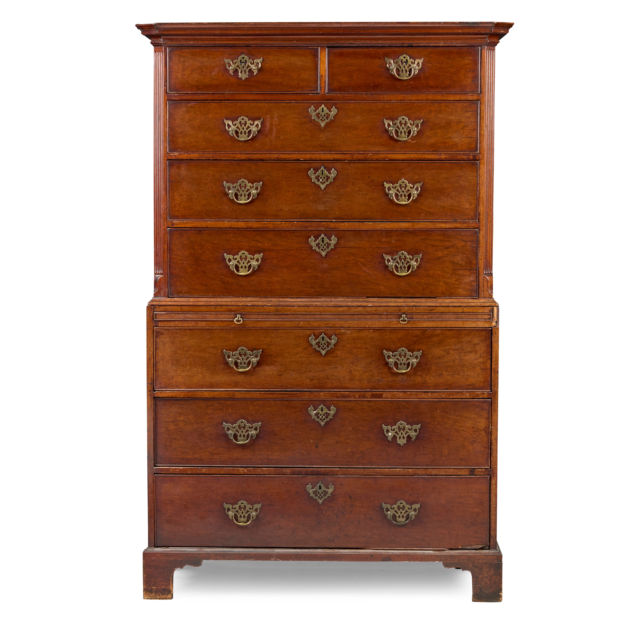 GEORGE III MAHOGANY CHEST-ON-CHEST