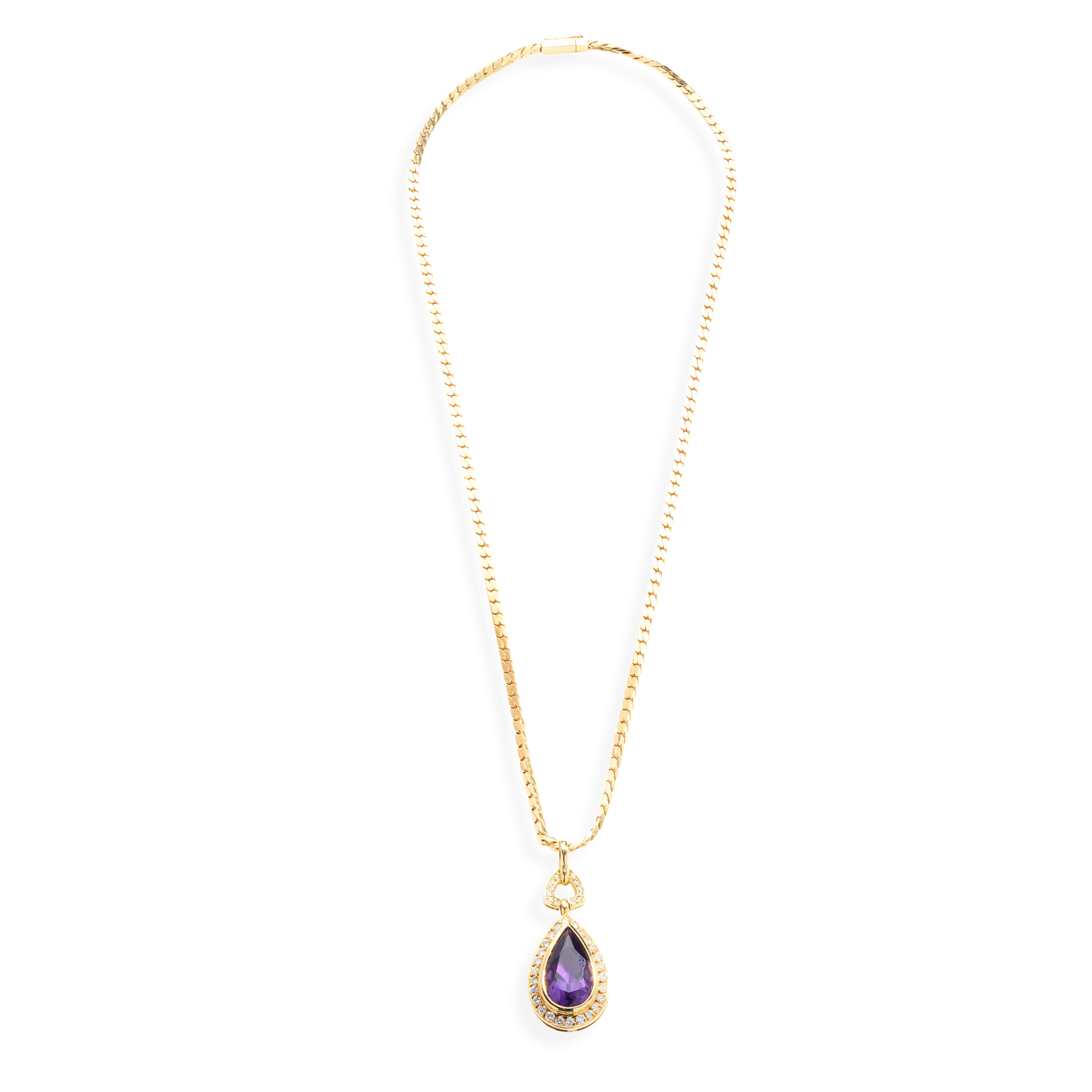 H Stern: An amethyst and diamond pendant necklace