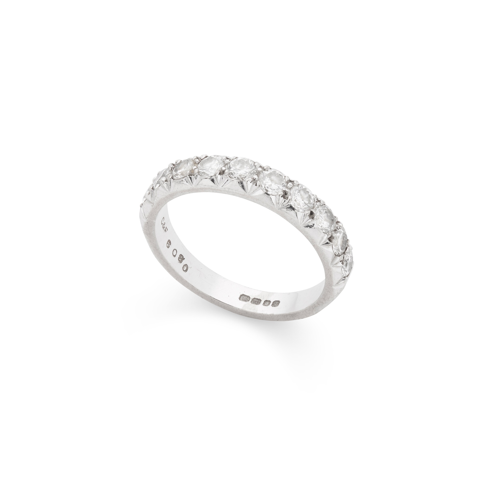 A diamond half-eternity ring