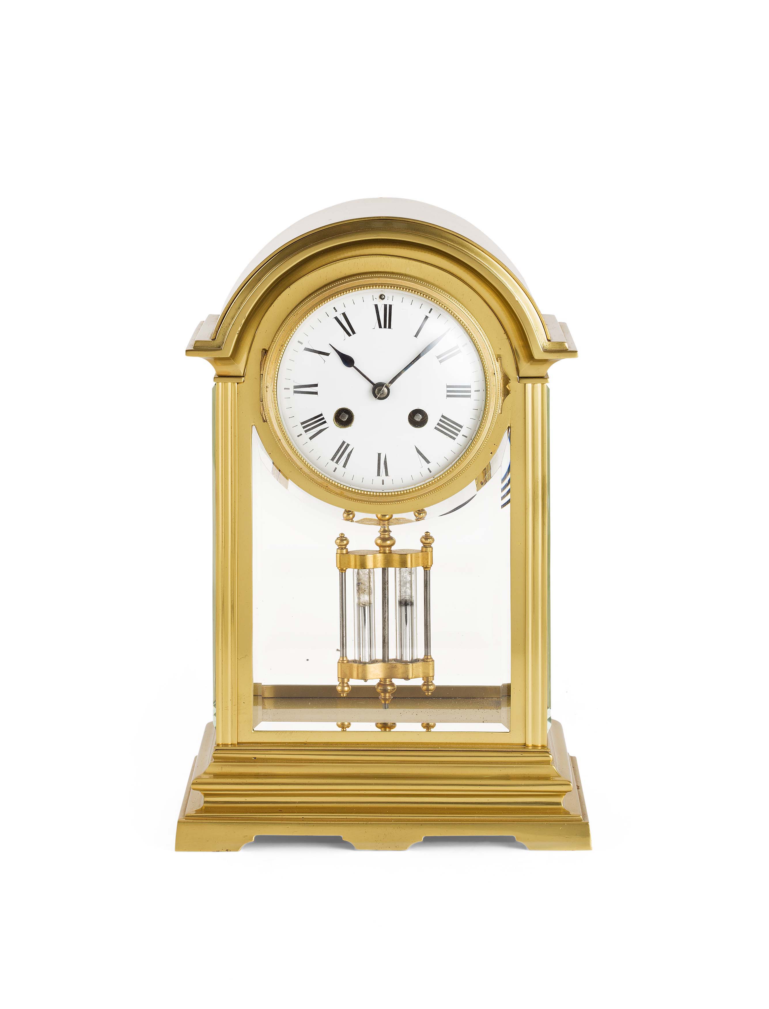 FRENCH GILT BRASS MANTEL CLOCK