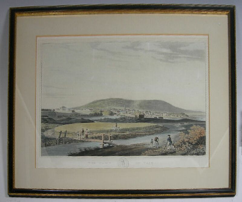 A collection of four coloured engravings of Scottish town views
