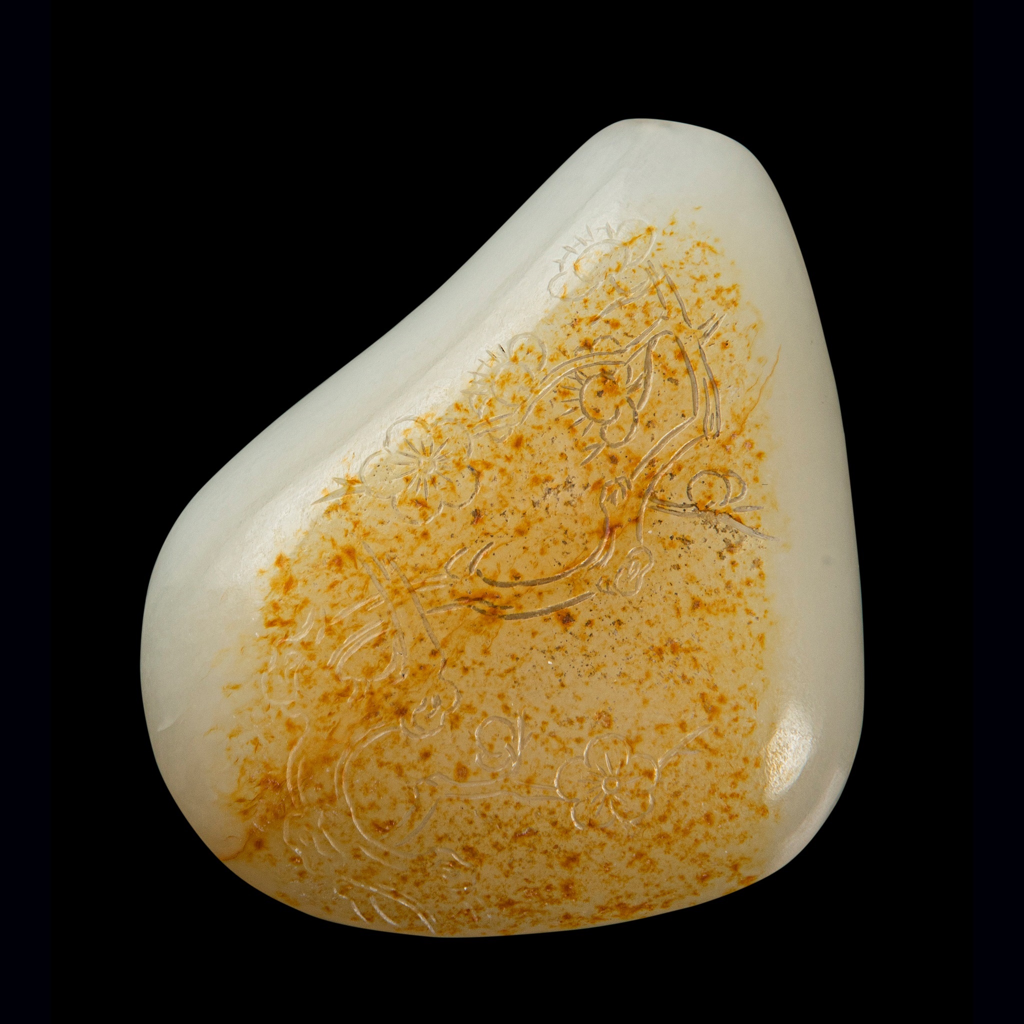WHITE JADE WITH RUSSET SKIN SNUFF BOTTLE