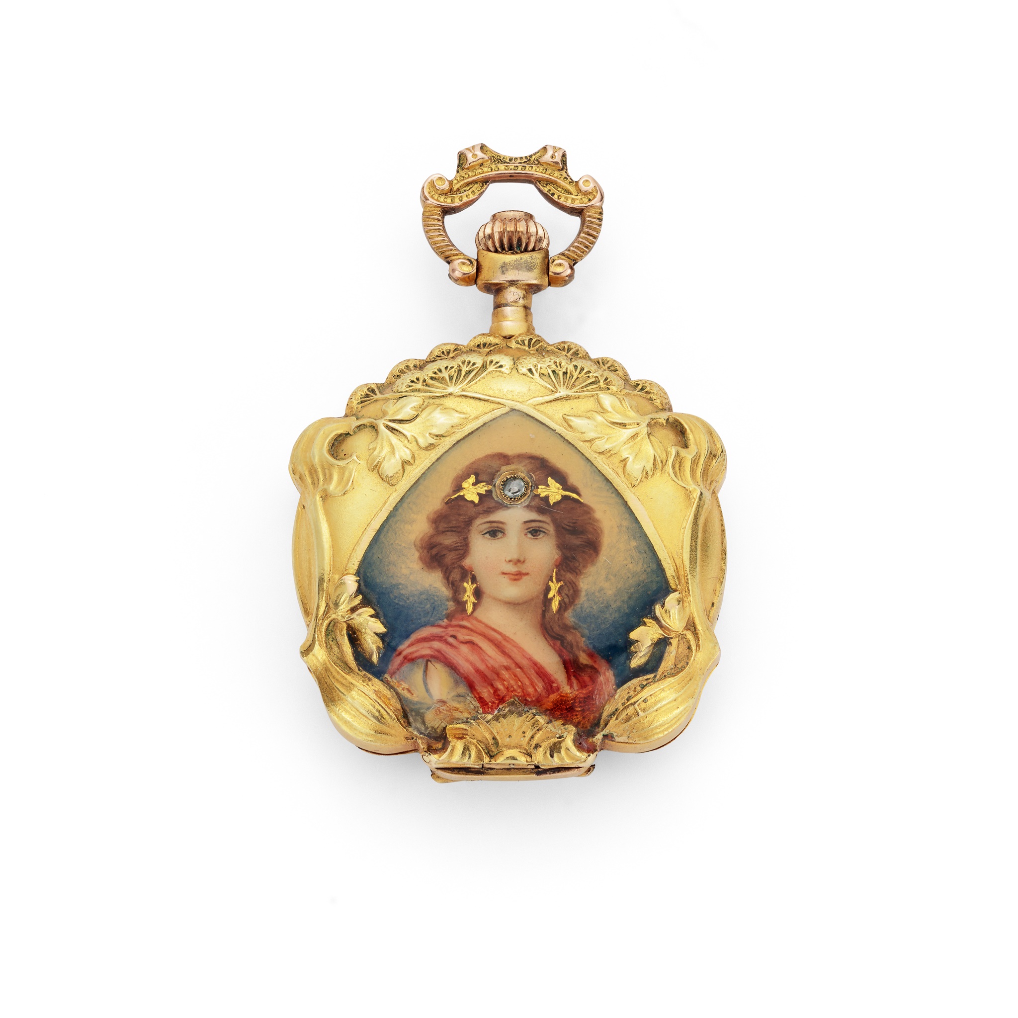 An Art Nouveau enamel pocket watch, circa 1900