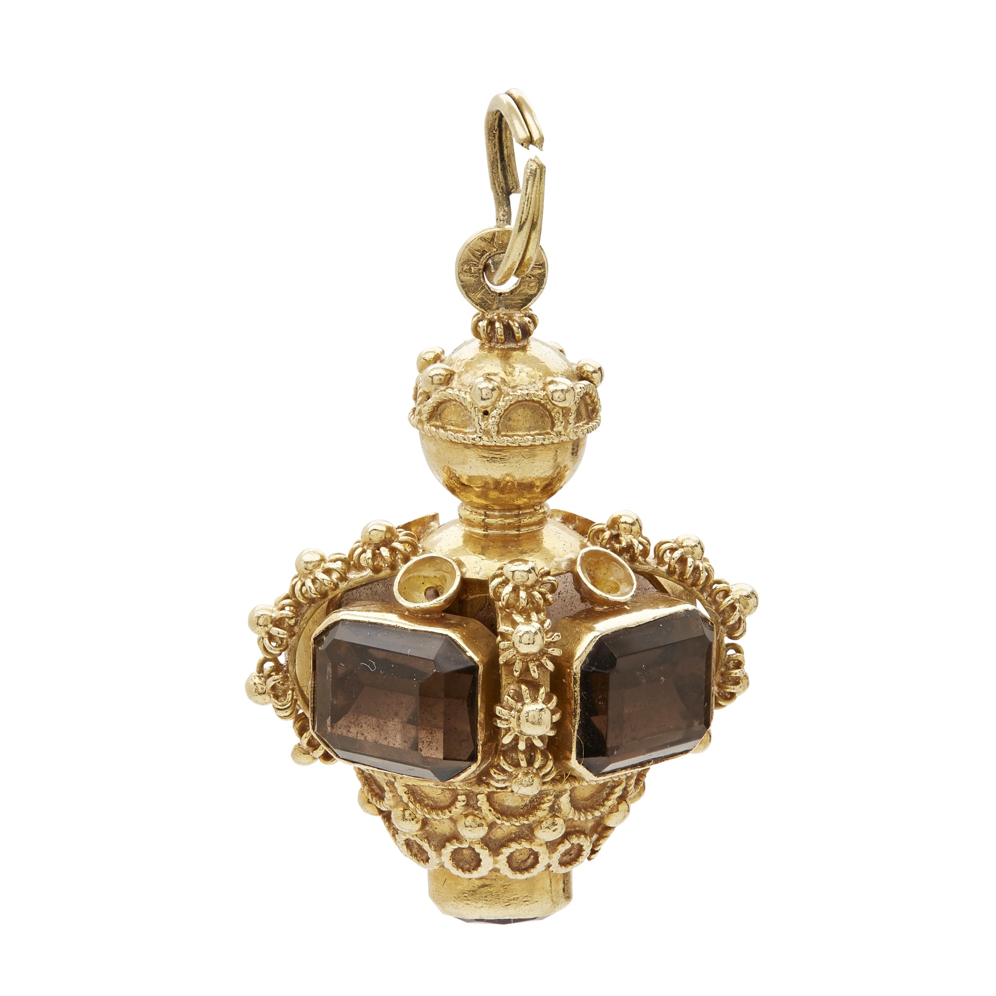 An antique gem set fob