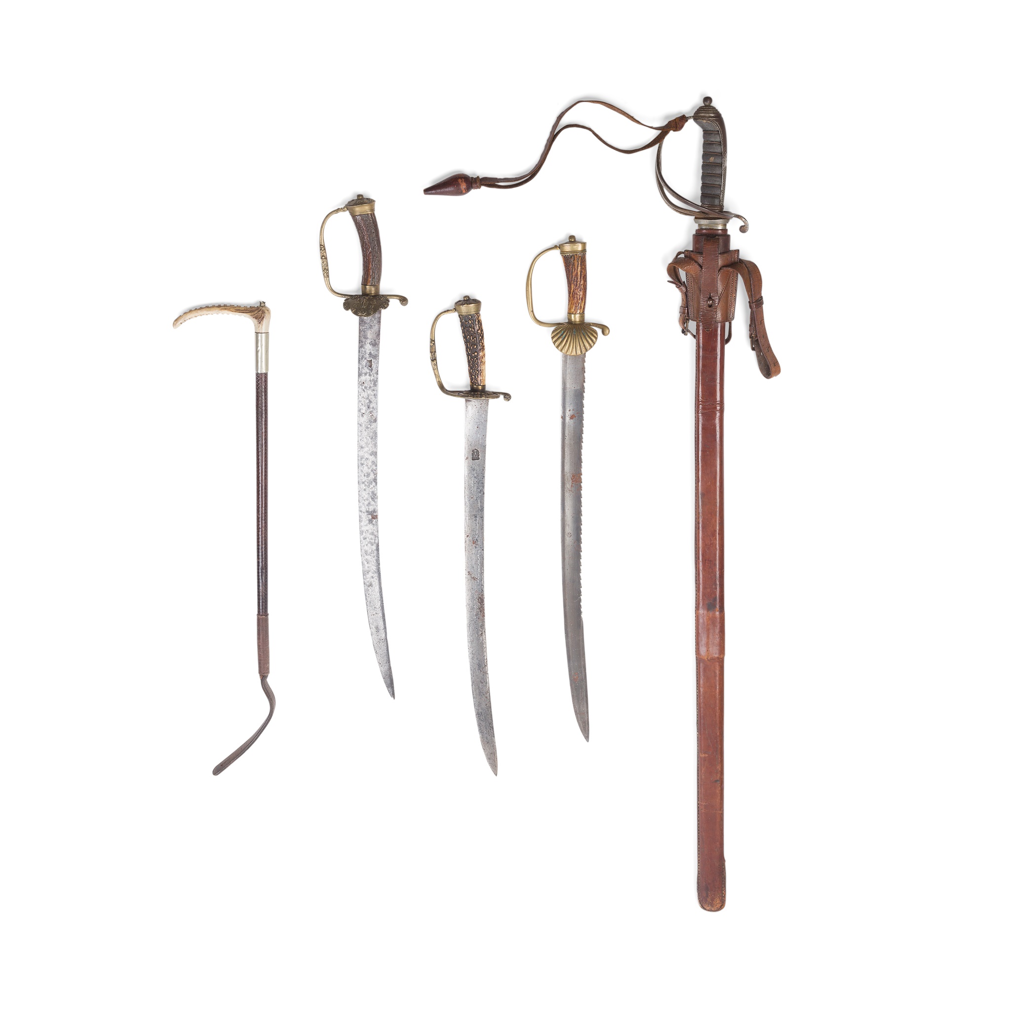 GROUP OF THREE GERMAN HUNTING HANGERS