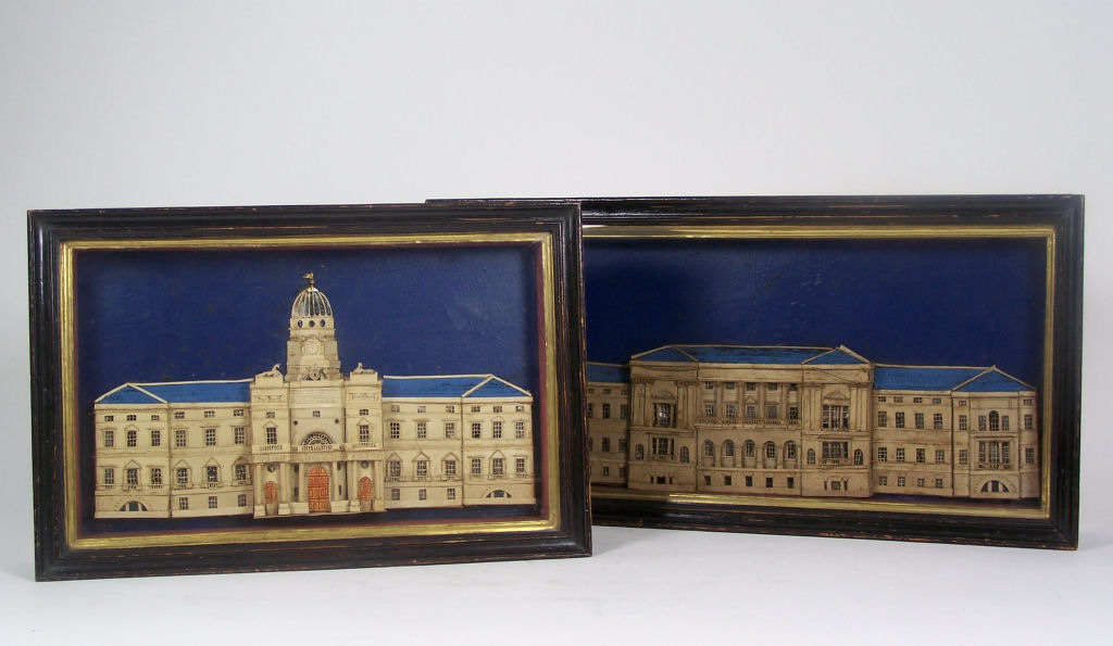 Two Georgian dioramas of Edinburgh University's Old College